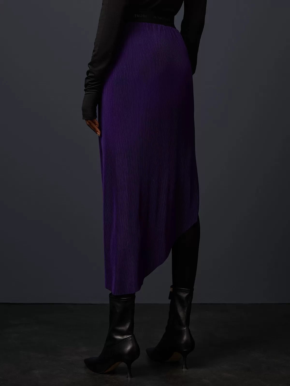 New AlphaTauri Asymetrical Plissé Wrap Skirt Purple