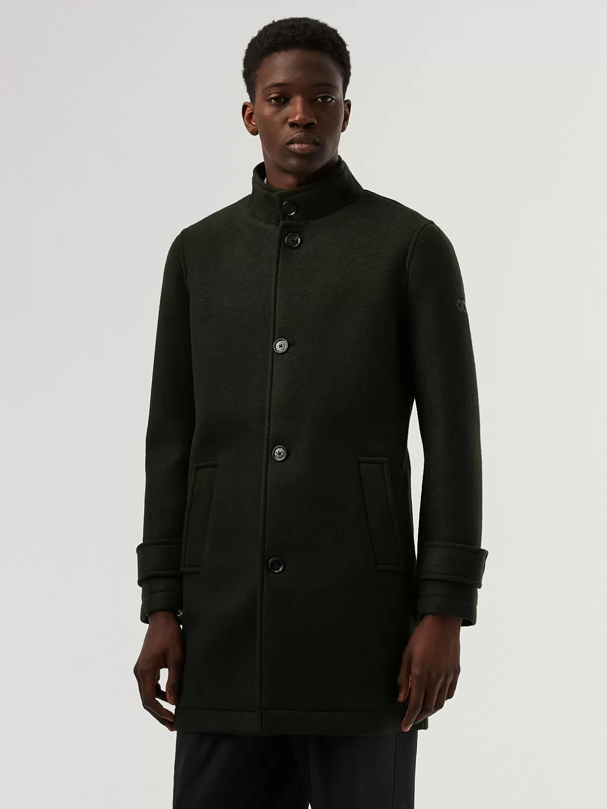 Best AlphaTauri Bonded Wool Coat Dark Green