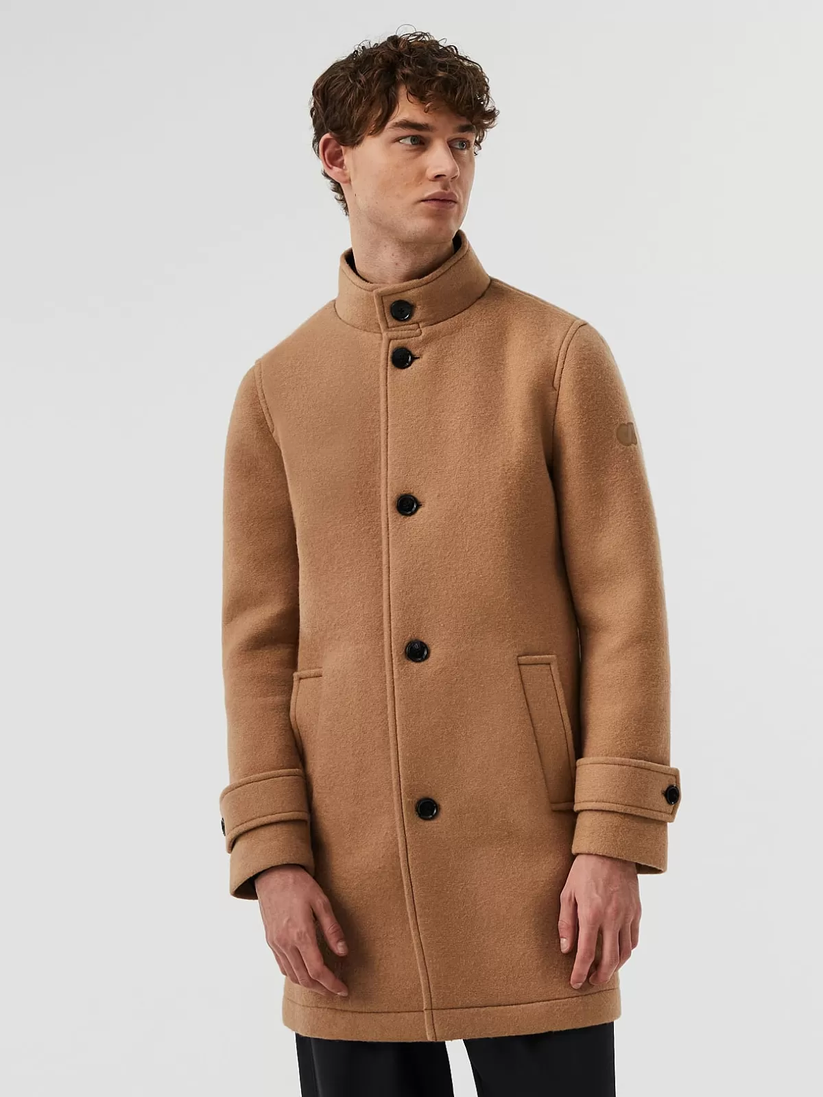 Clearance AlphaTauri Bonded Wool Coat Brown / Beige