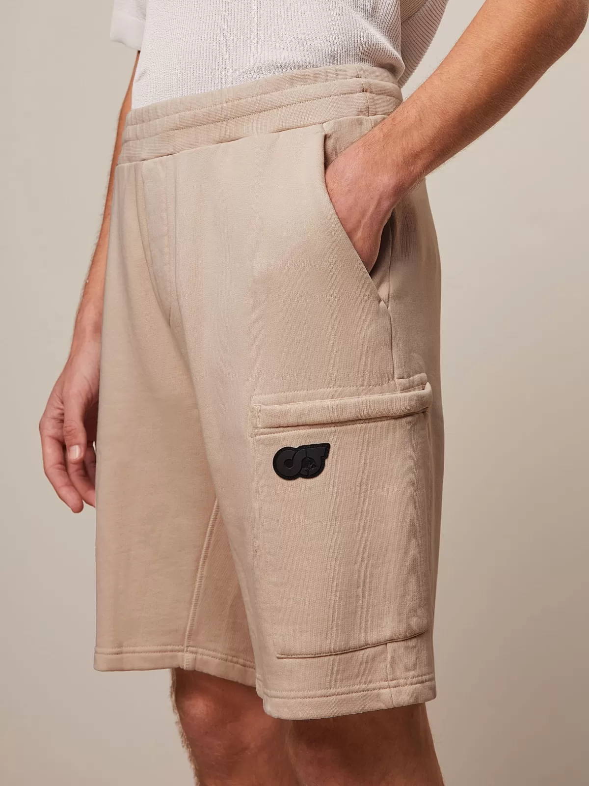 Shop AlphaTauri Cargo Sweatshorts Sand