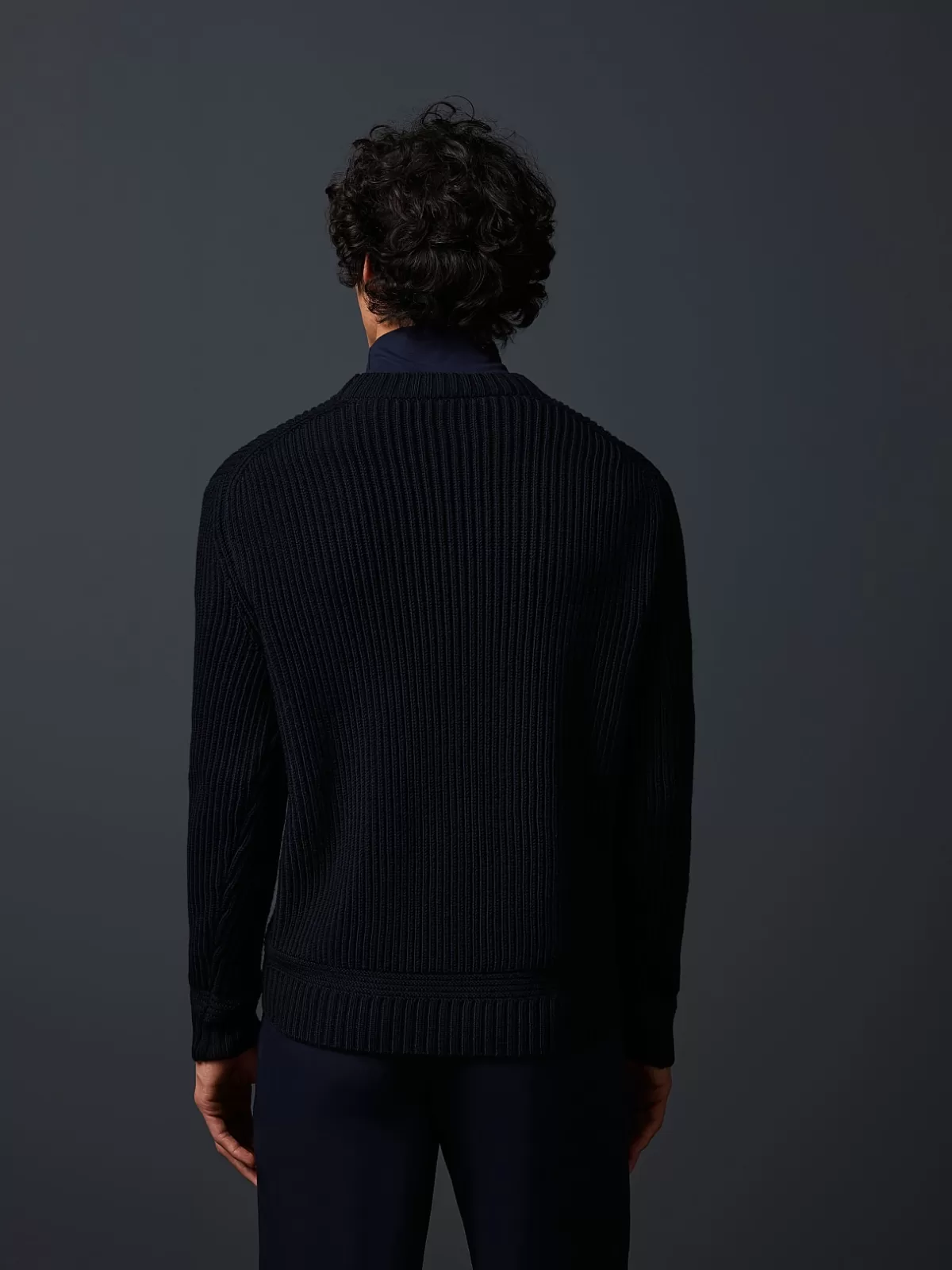 Online AlphaTauri Chunky Knit Merino-Wool Crewneck Sweater Navy