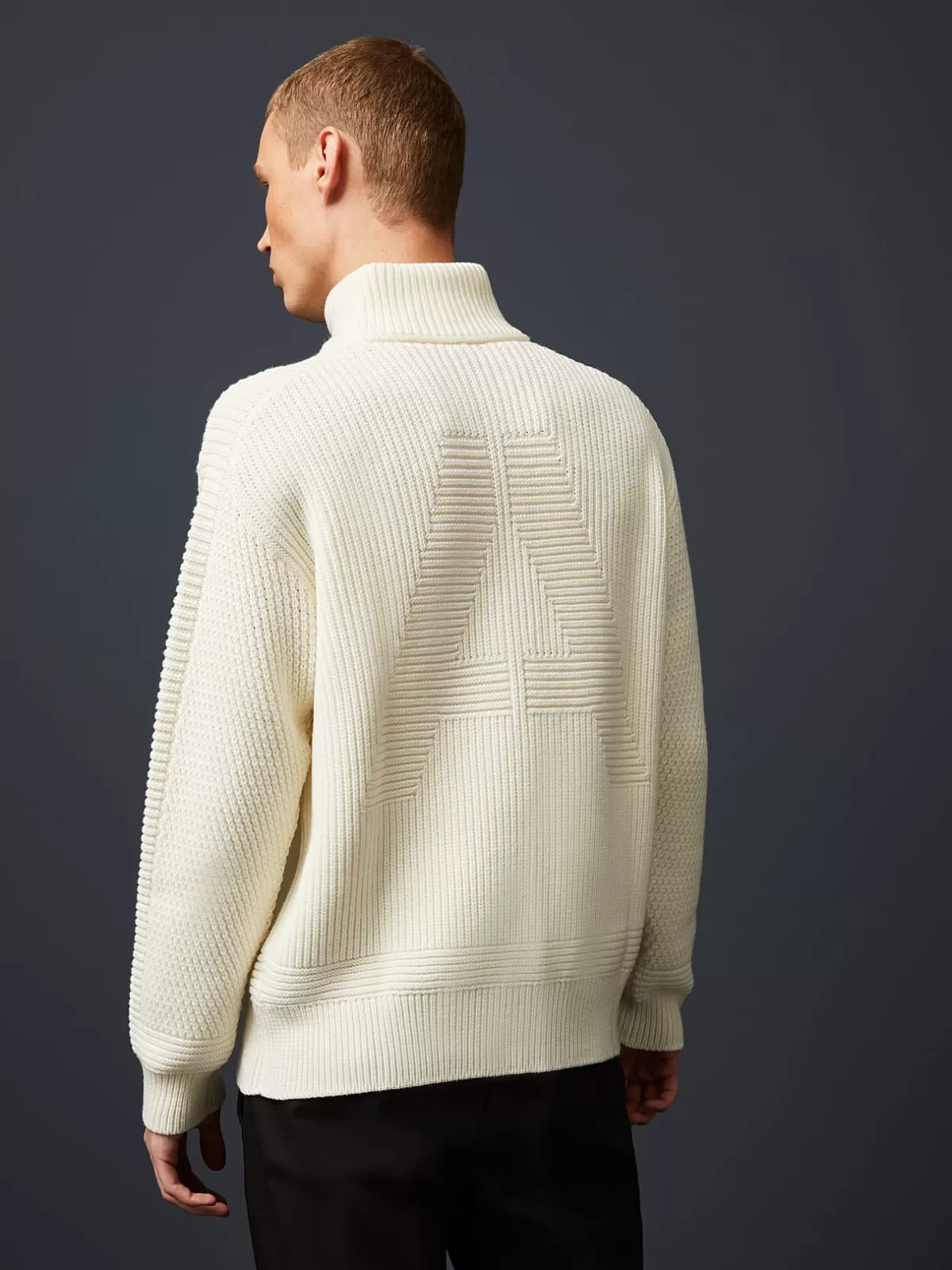 Flash Sale AlphaTauri Chunky Knit Merino-Wool Half-Zip Off White