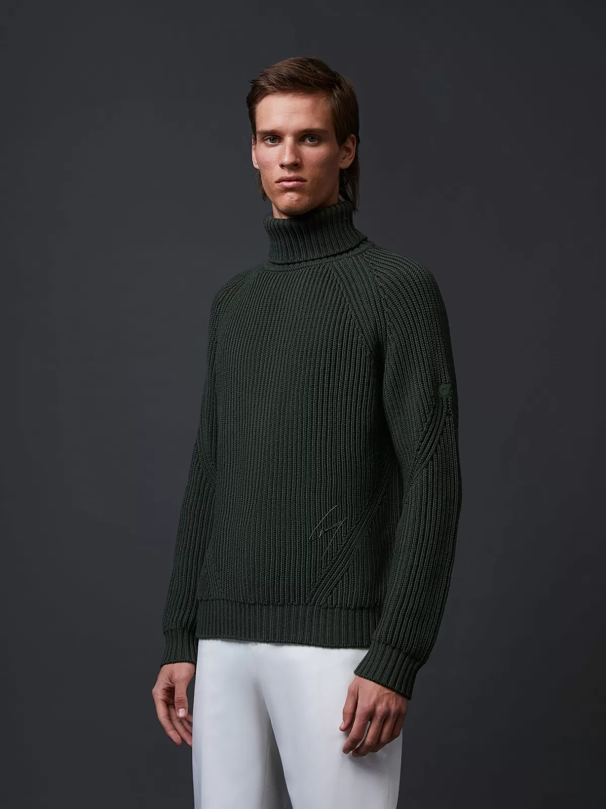 Store AlphaTauri Chunky Knit Merino-Wool Turtleneck Sweater Green