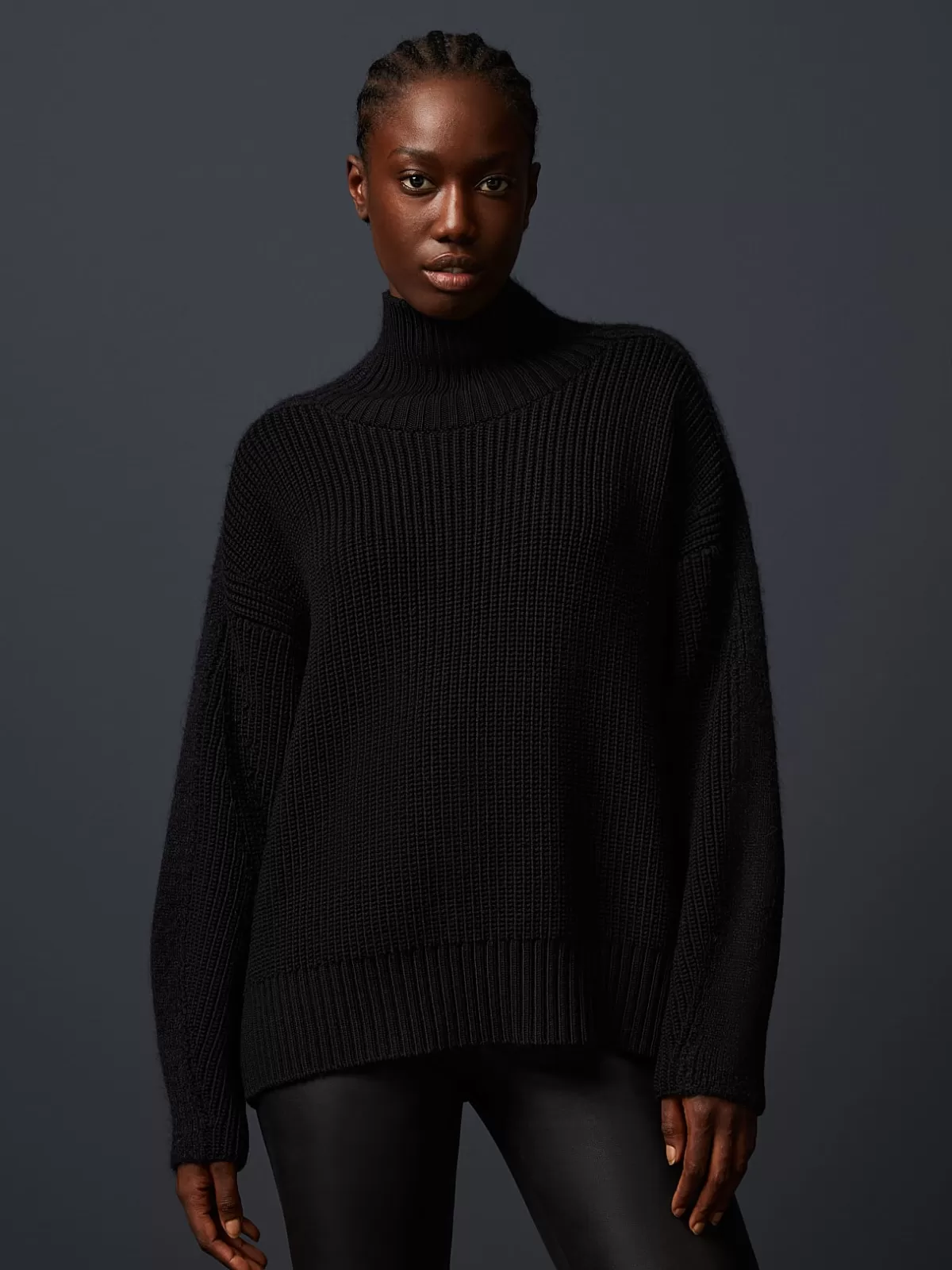 Hot AlphaTauri Chunky Knit Mohair-Merino Turtleneck Black