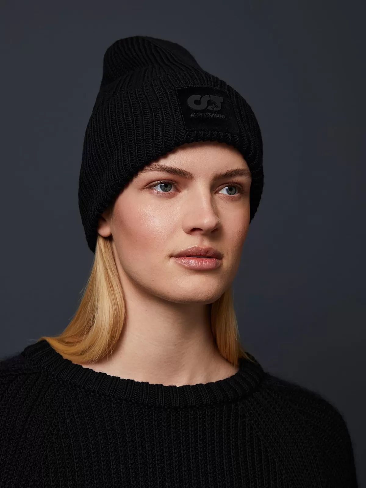 Discount AlphaTauri Chunky Knit Wool Beanie Black