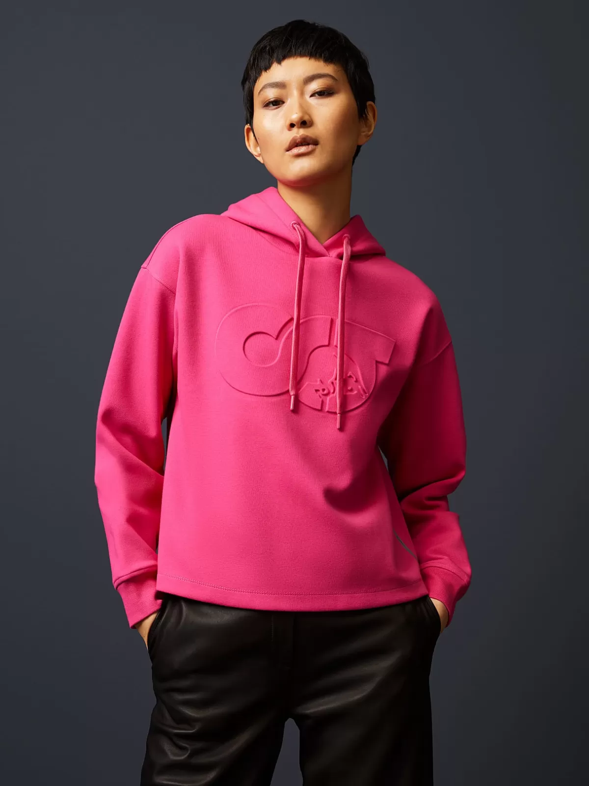 Fashion AlphaTauri Cropped Logo Hoodie Pink