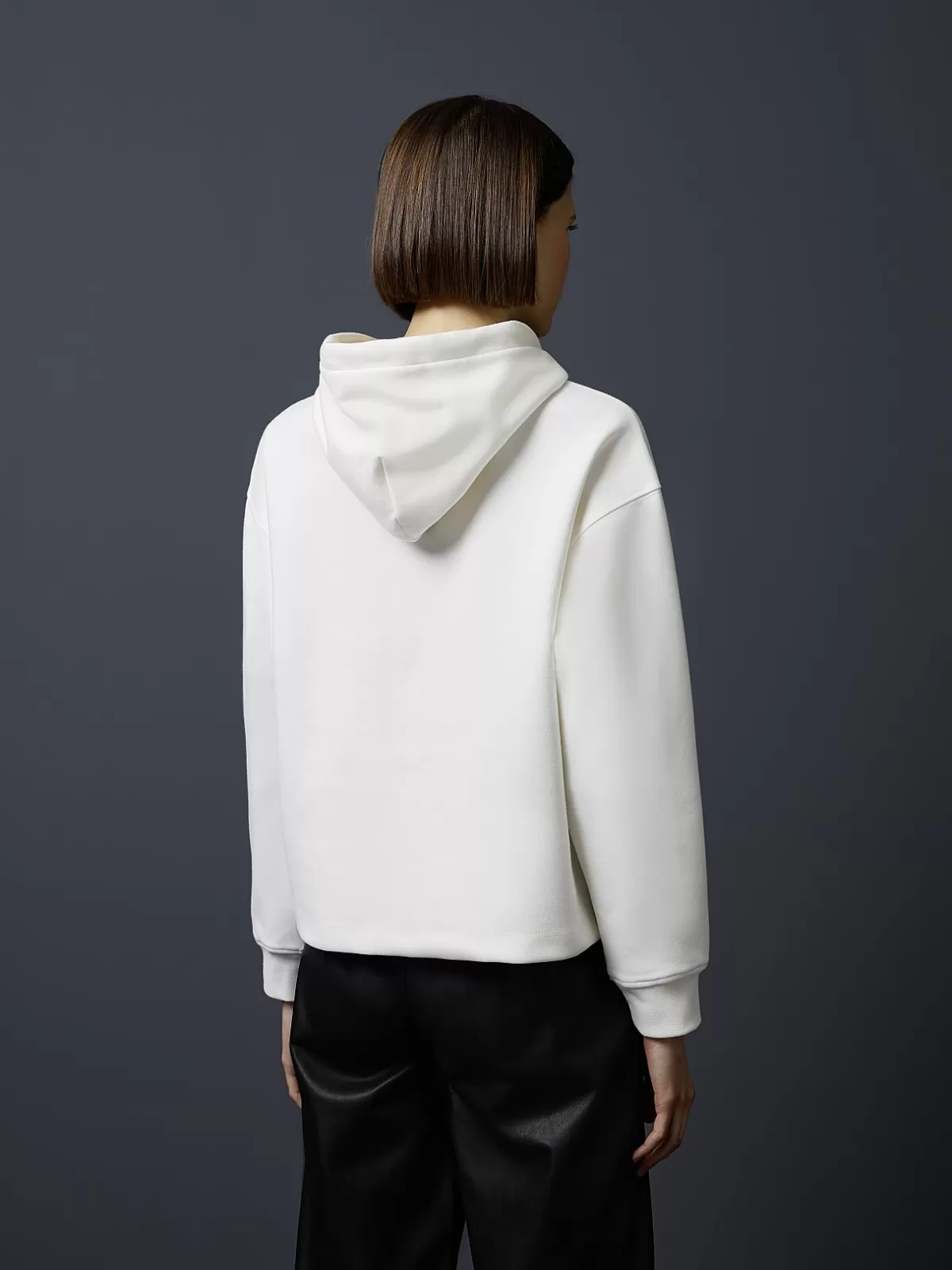 Cheap AlphaTauri Cropped Logo Hoodie Off White