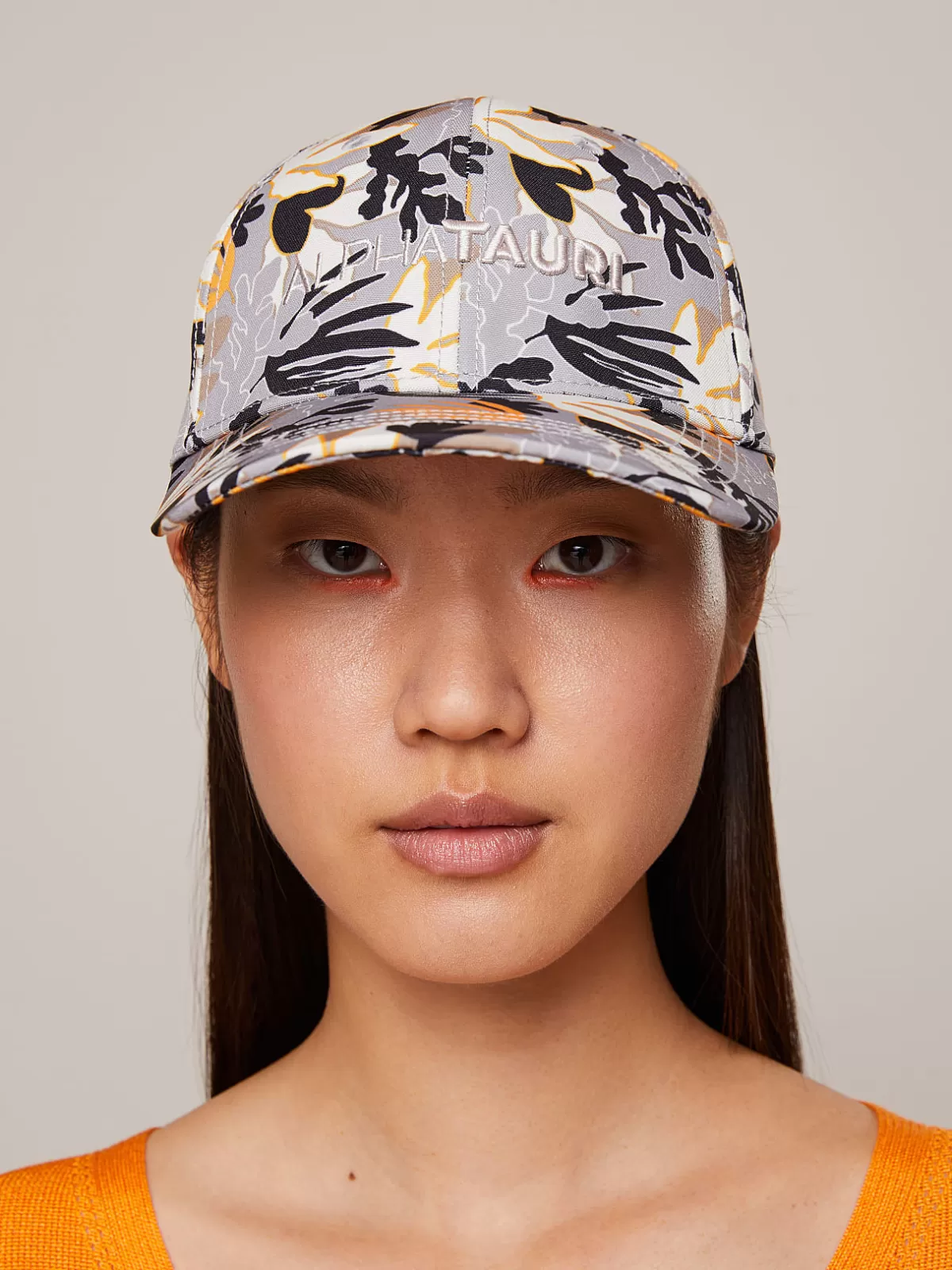 New AlphaTauri Curved Cap With Floral Print Sand