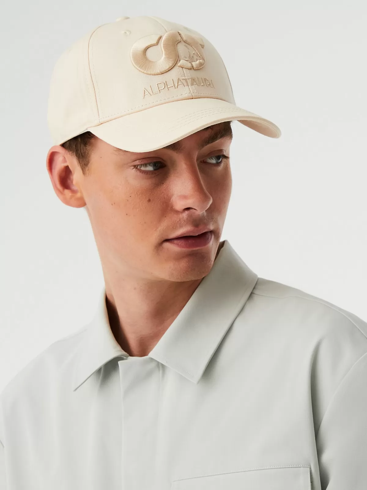 Cheap AlphaTauri Curved Signature Cap Off White