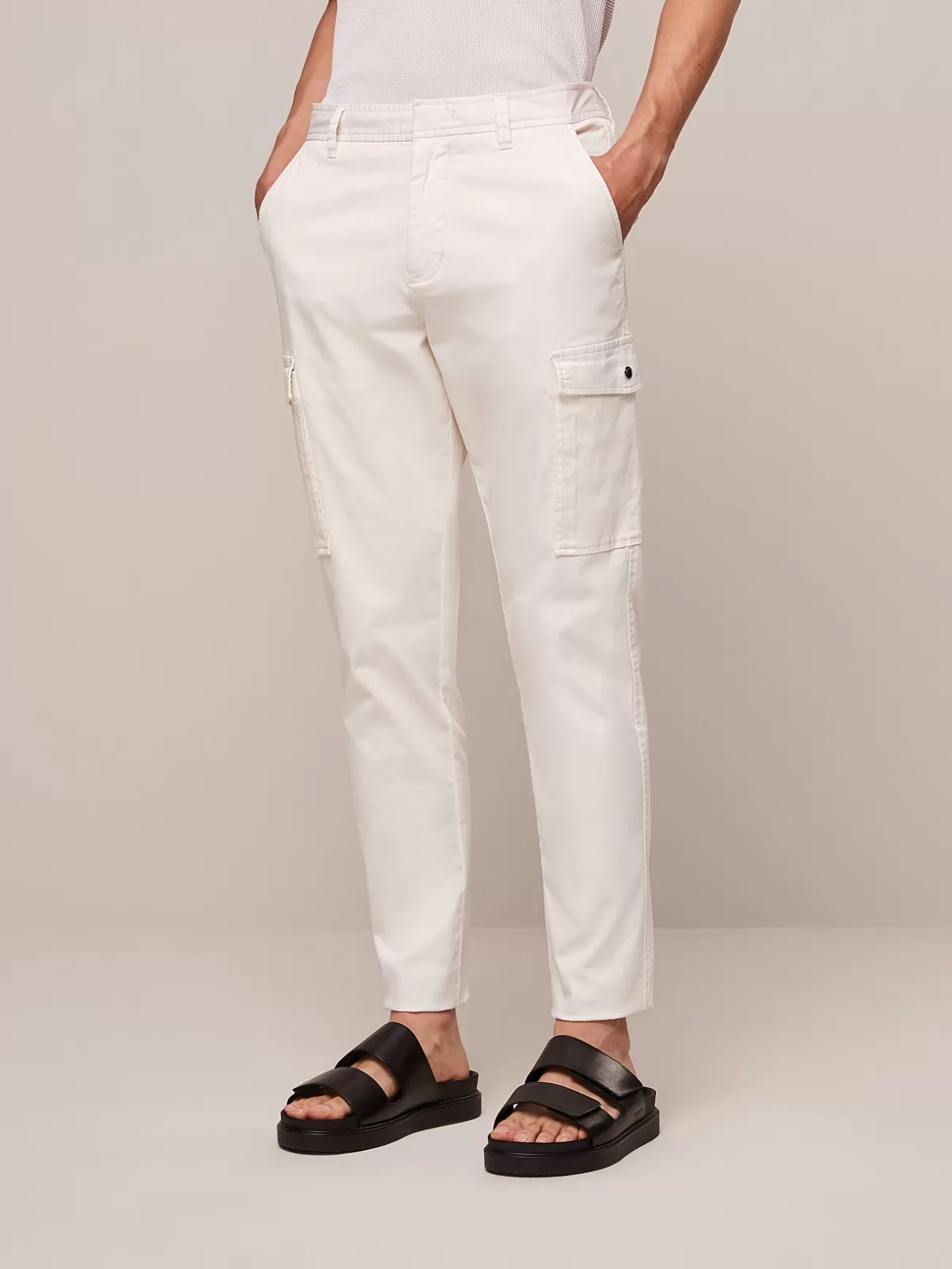 Cheap AlphaTauri Garment-Dyed Cotton Cargo Pants Off White