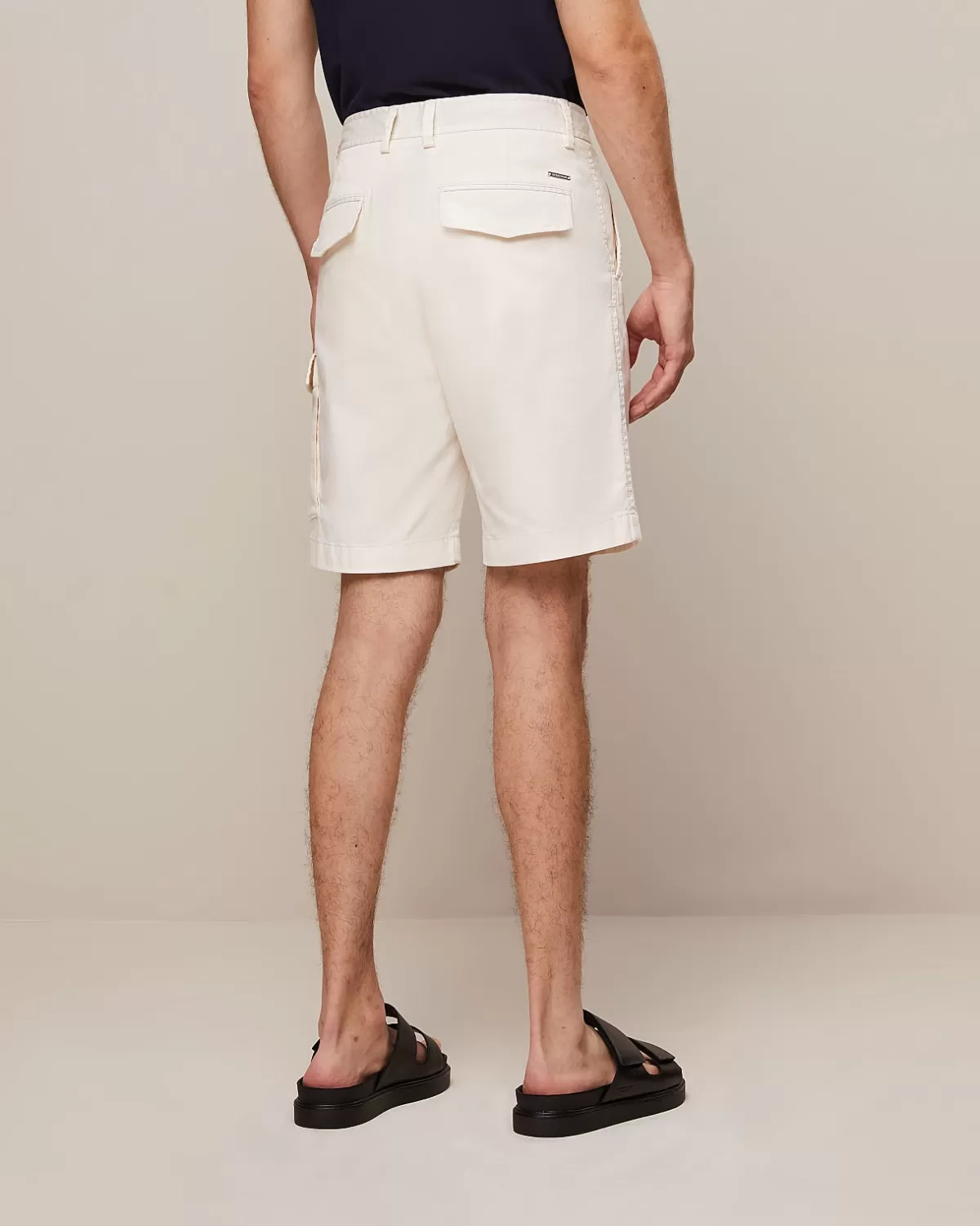 New AlphaTauri Garment-Dyed Cotton Cargo Shorts Off White