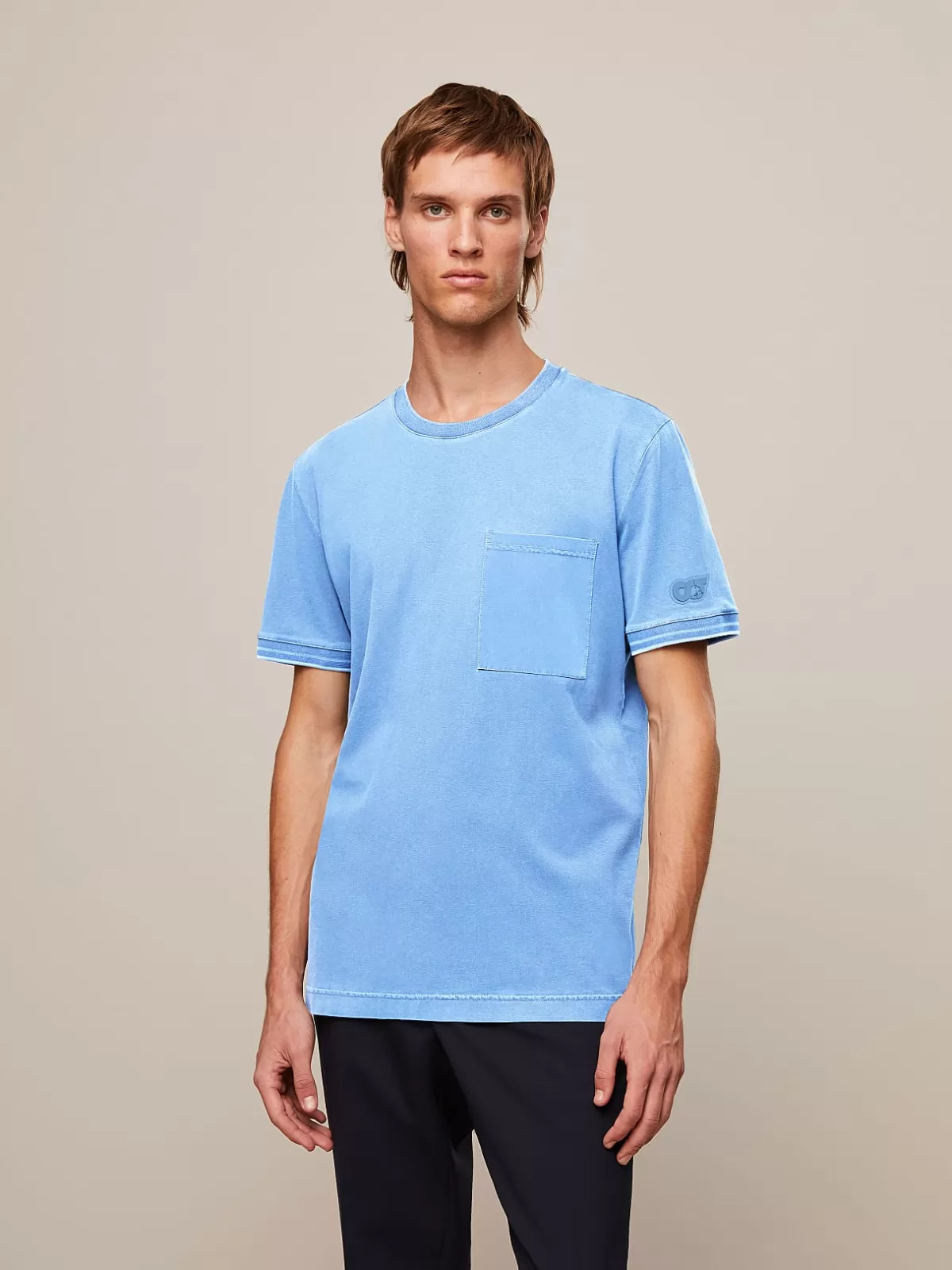 Fashion AlphaTauri Garment-Dyed Cotton T-Shirt Sky Blue