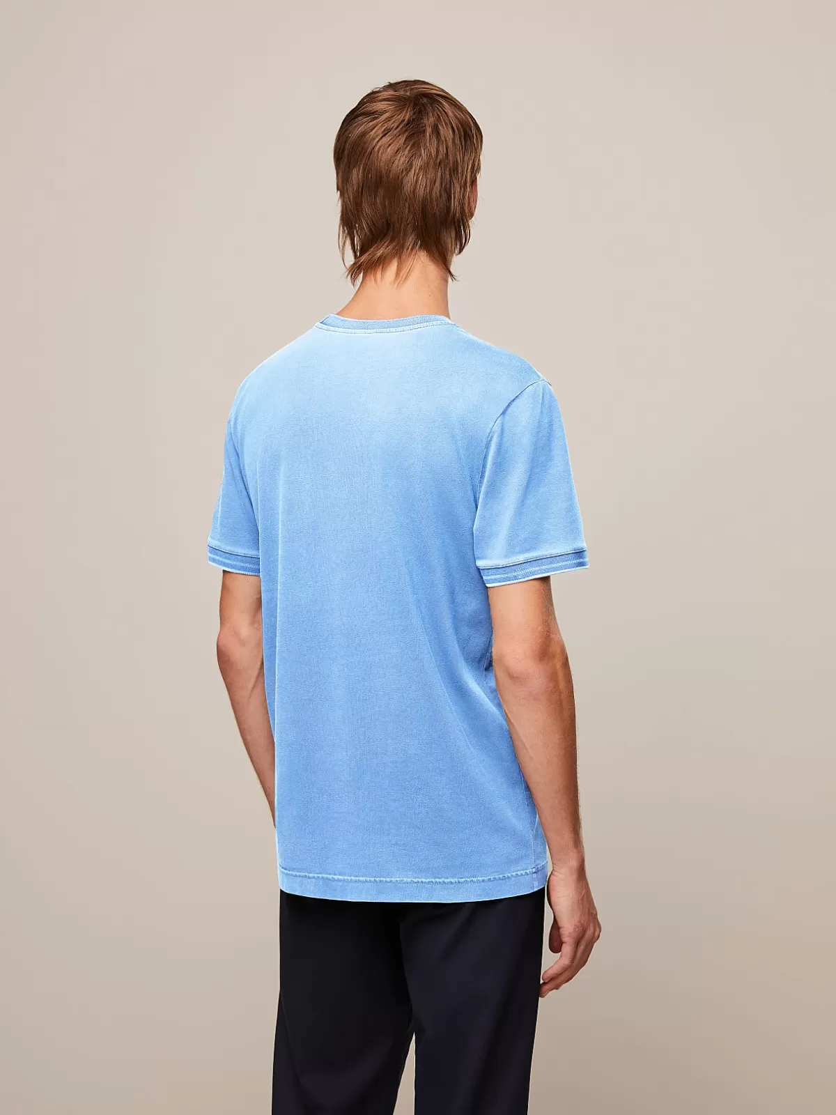 Fashion AlphaTauri Garment-Dyed Cotton T-Shirt Sky Blue