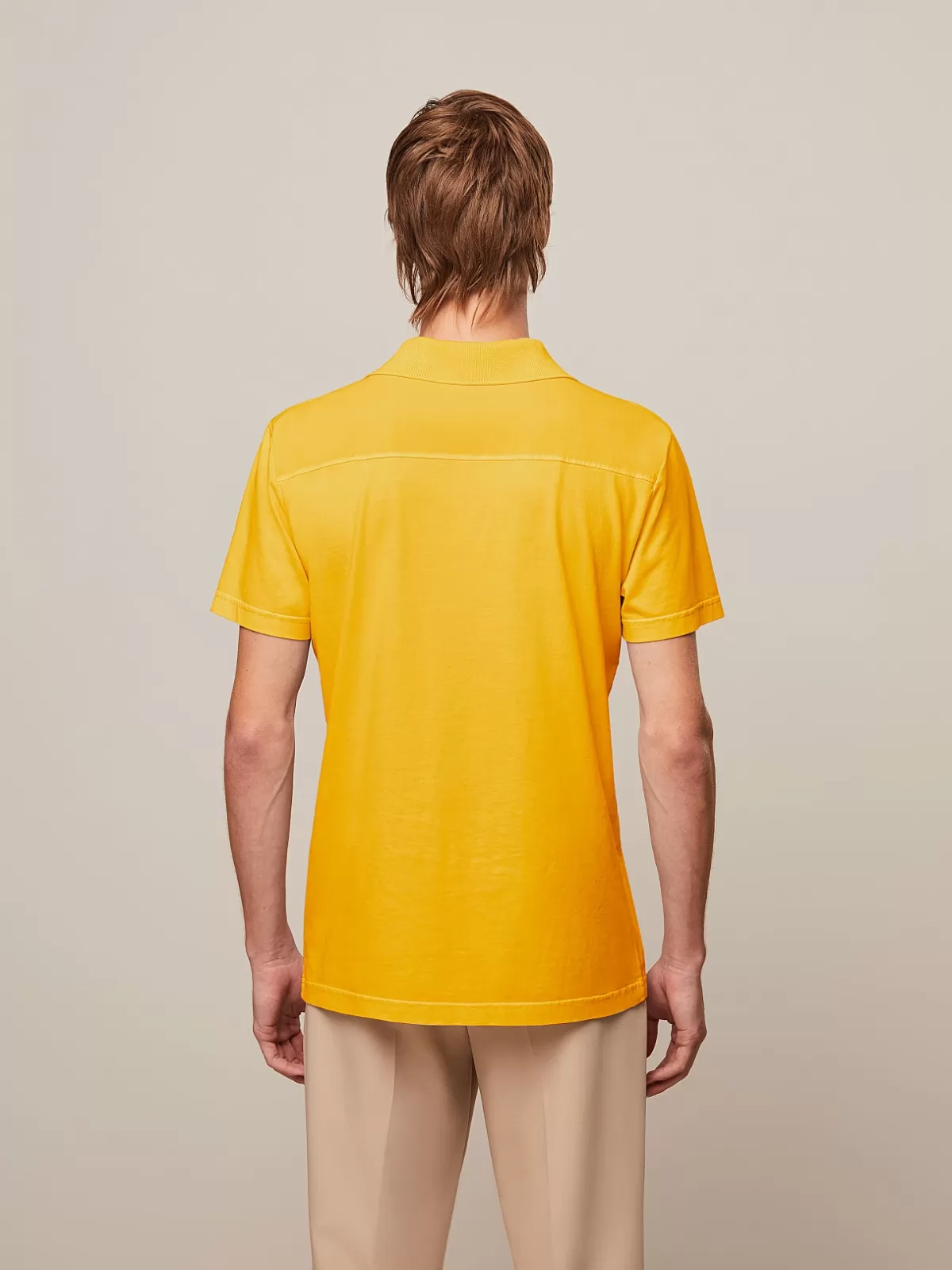 Best Sale AlphaTauri Garment-Dyed Cotton V-Neck T-Shirt Warm Yellow