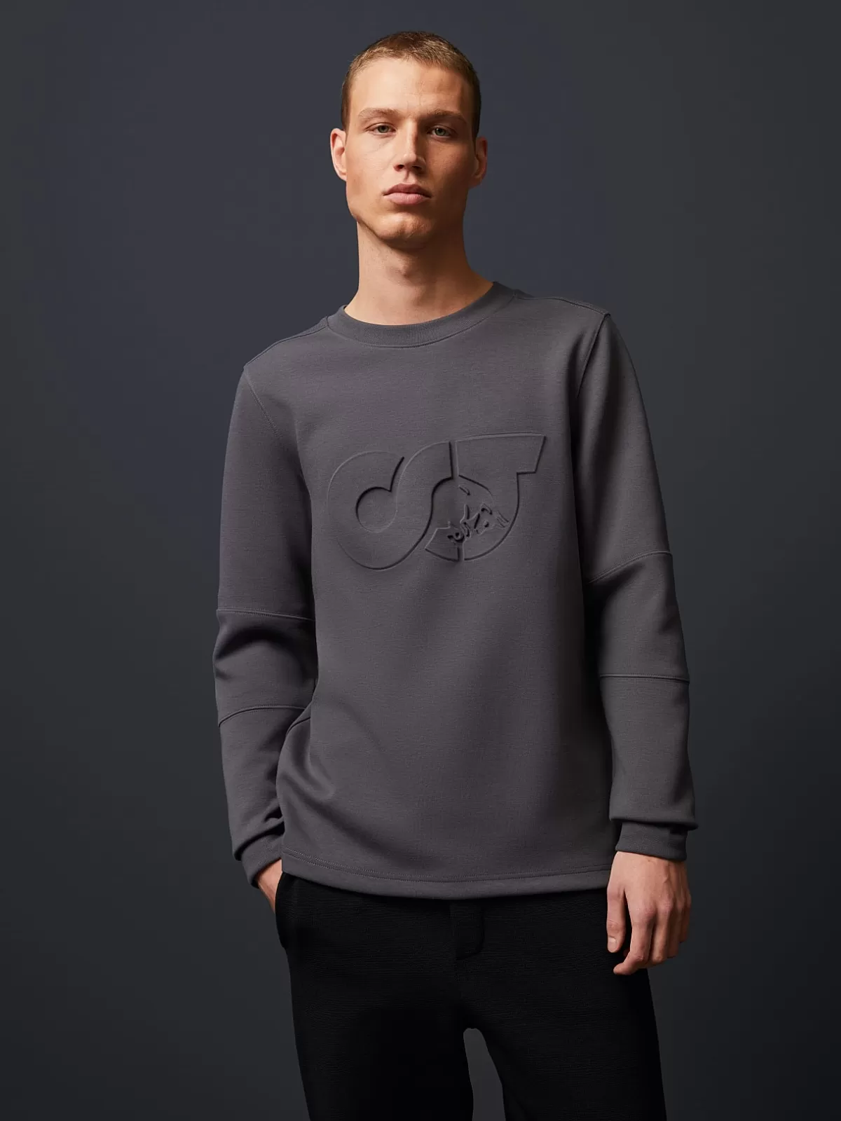 Online AlphaTauri Heavyweight Logo Crewneck Grey