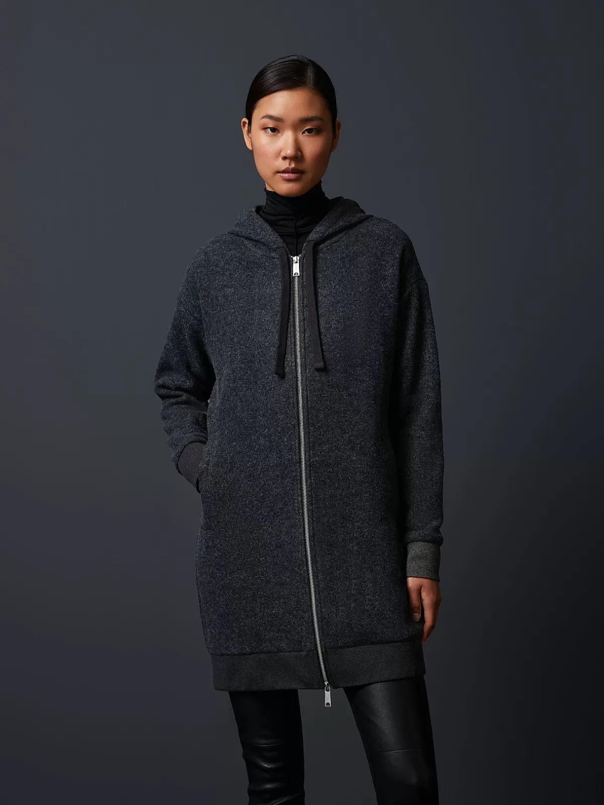 Outlet AlphaTauri Hooded Flannel Coat Grey