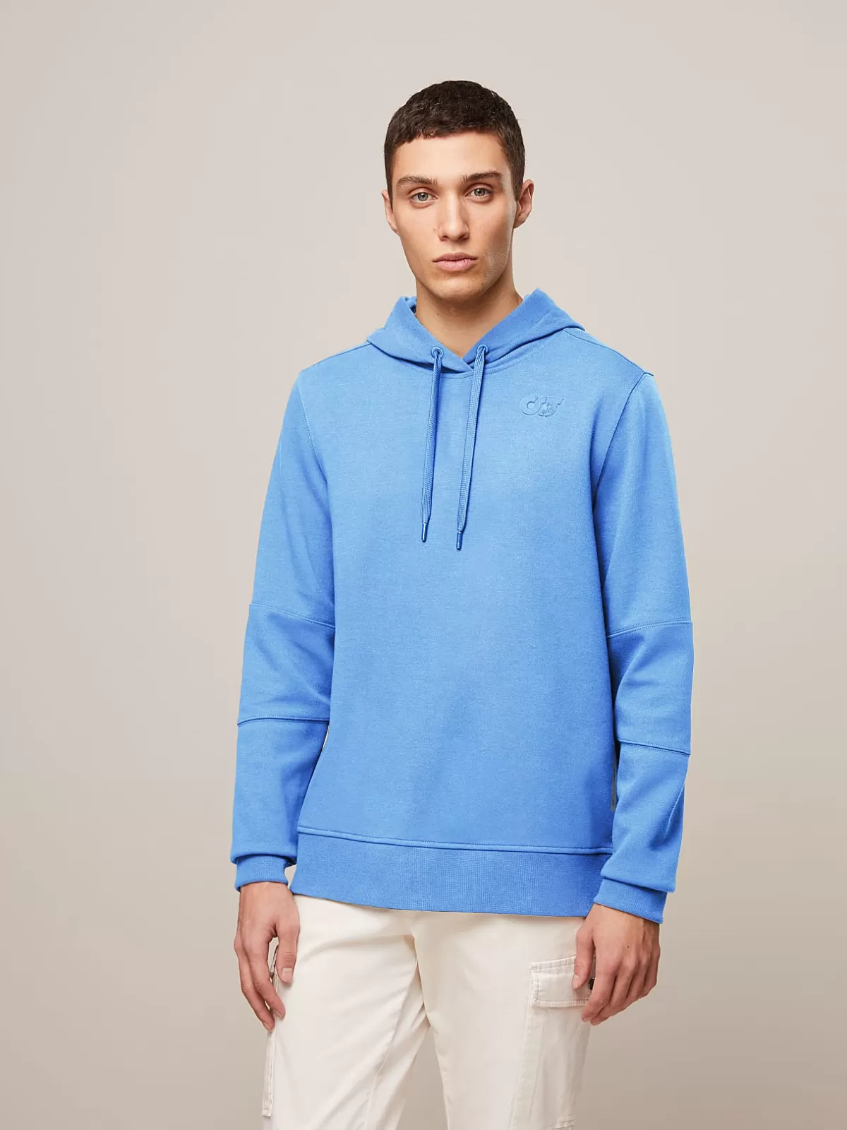 Outlet AlphaTauri Hoodie With Embossed Logo Detail Sky Blue