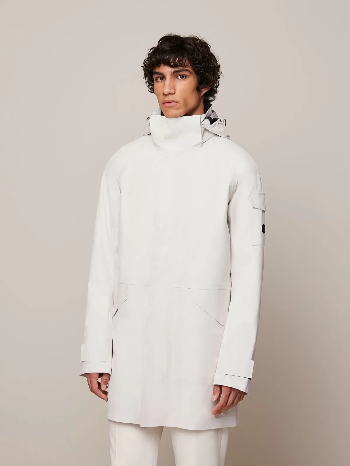 Best Sale AlphaTauri Iconic Packable Waterproof Taurobran® Parka Off White