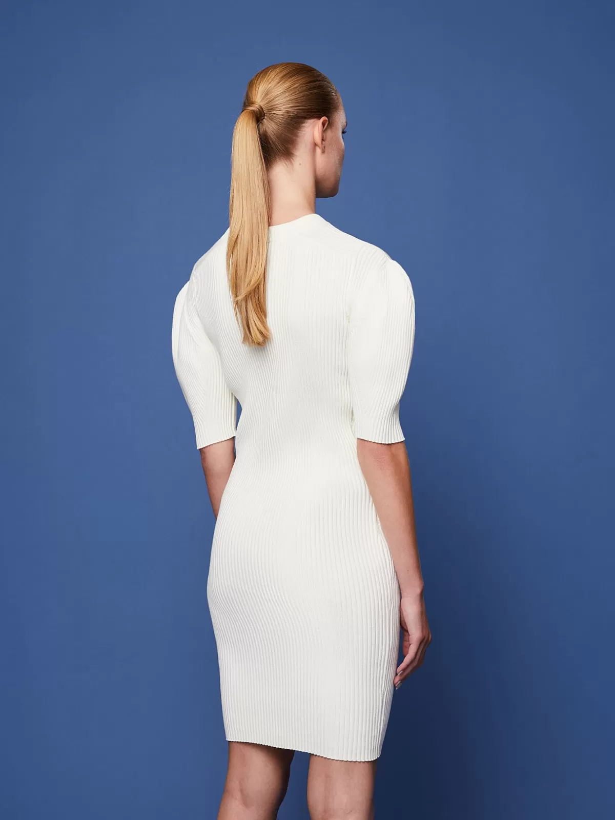 Sale AlphaTauri Knit Dress With Balloon Sleeves Ivory