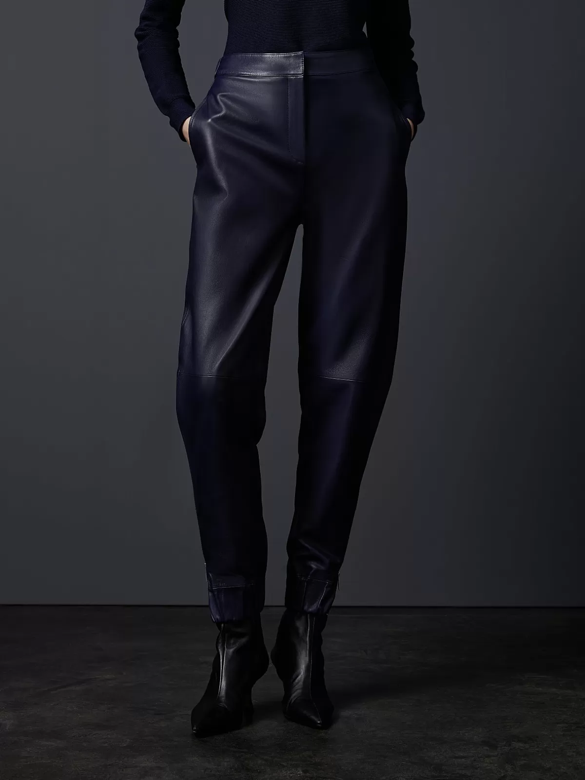 Best Sale AlphaTauri Leather Pants Navy