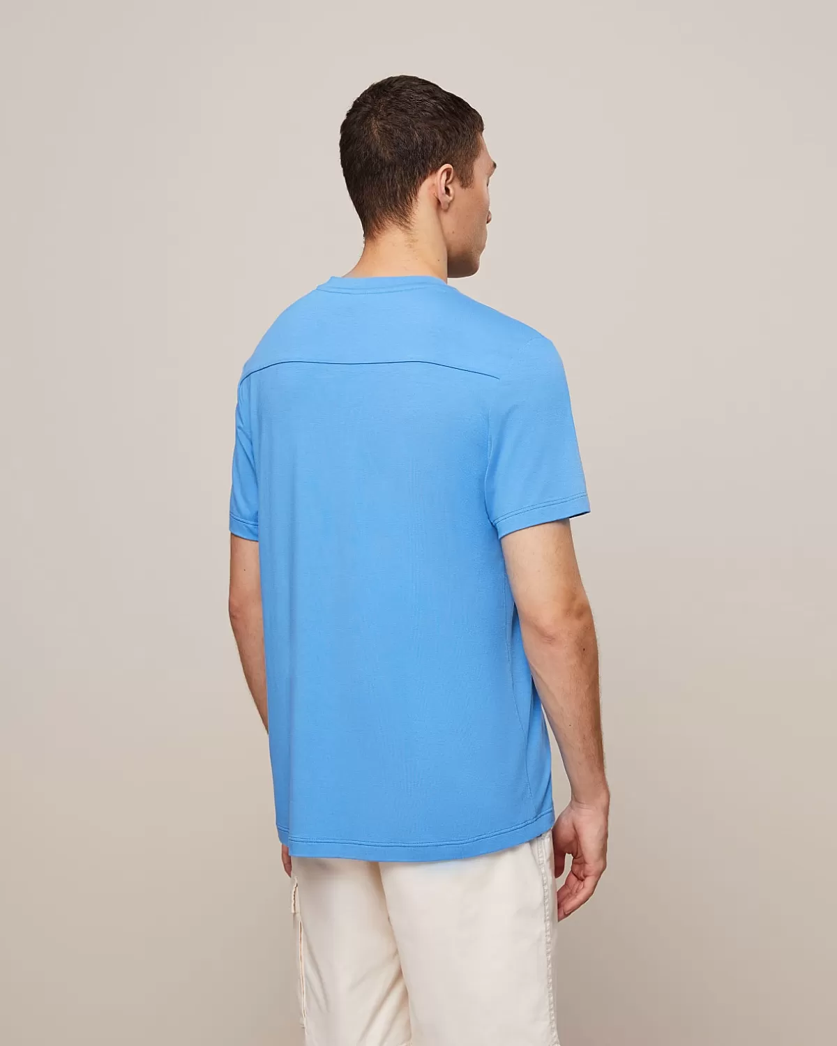 Store AlphaTauri Lightweight Viscose T-Shirt Sky Blue