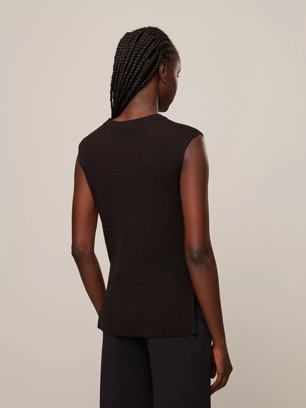 Store AlphaTauri Linen-Blend Knit Top Black