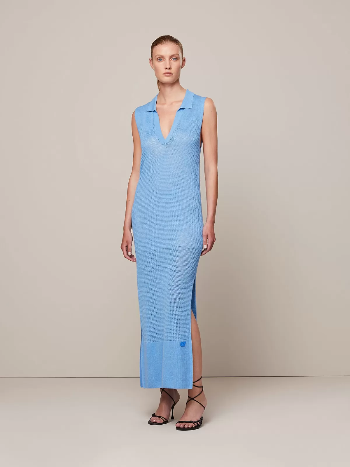 Hot AlphaTauri Long Knit Dress Sky Blue