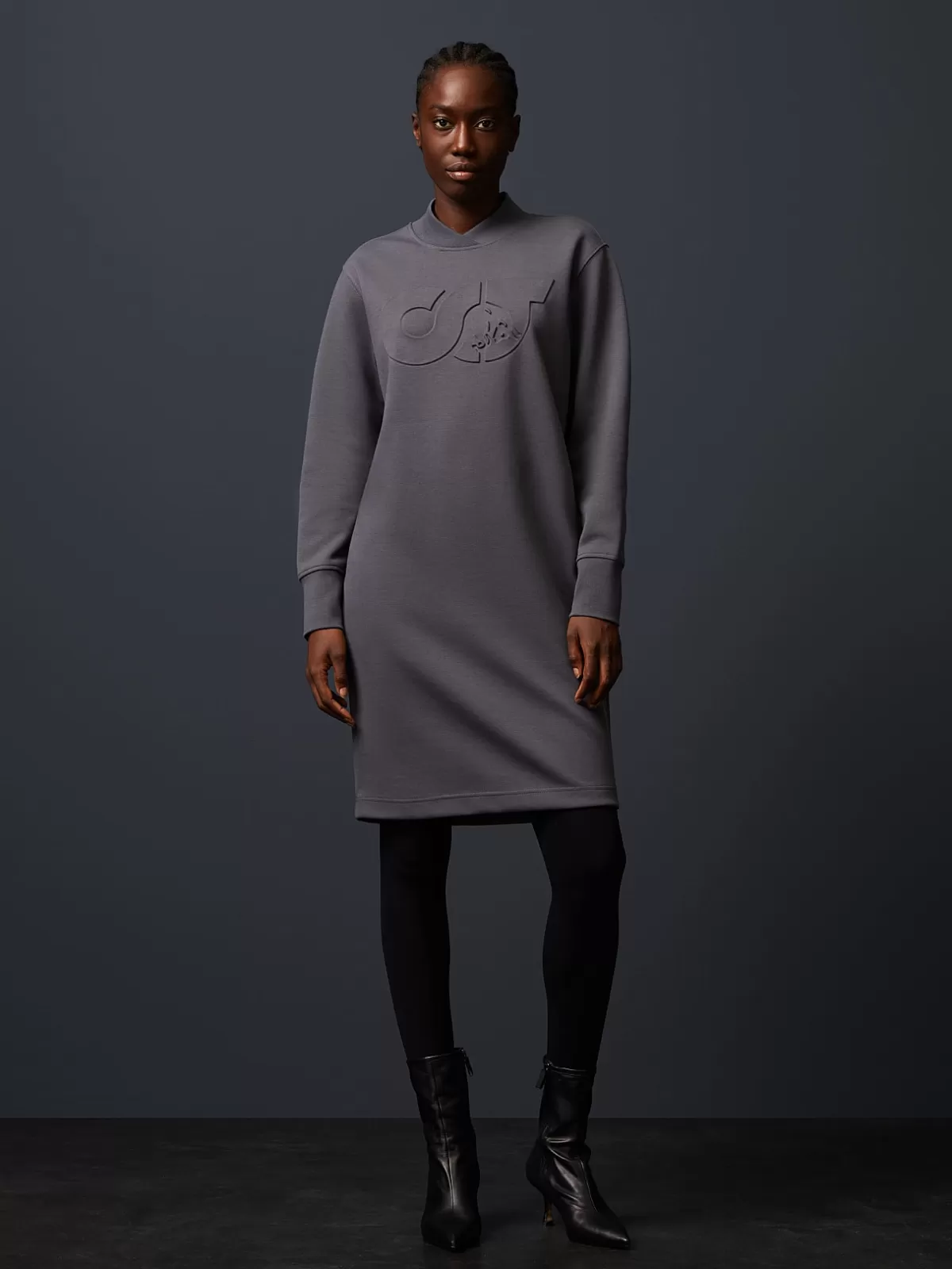 Sale AlphaTauri Mockneck Sweater Dress Grey