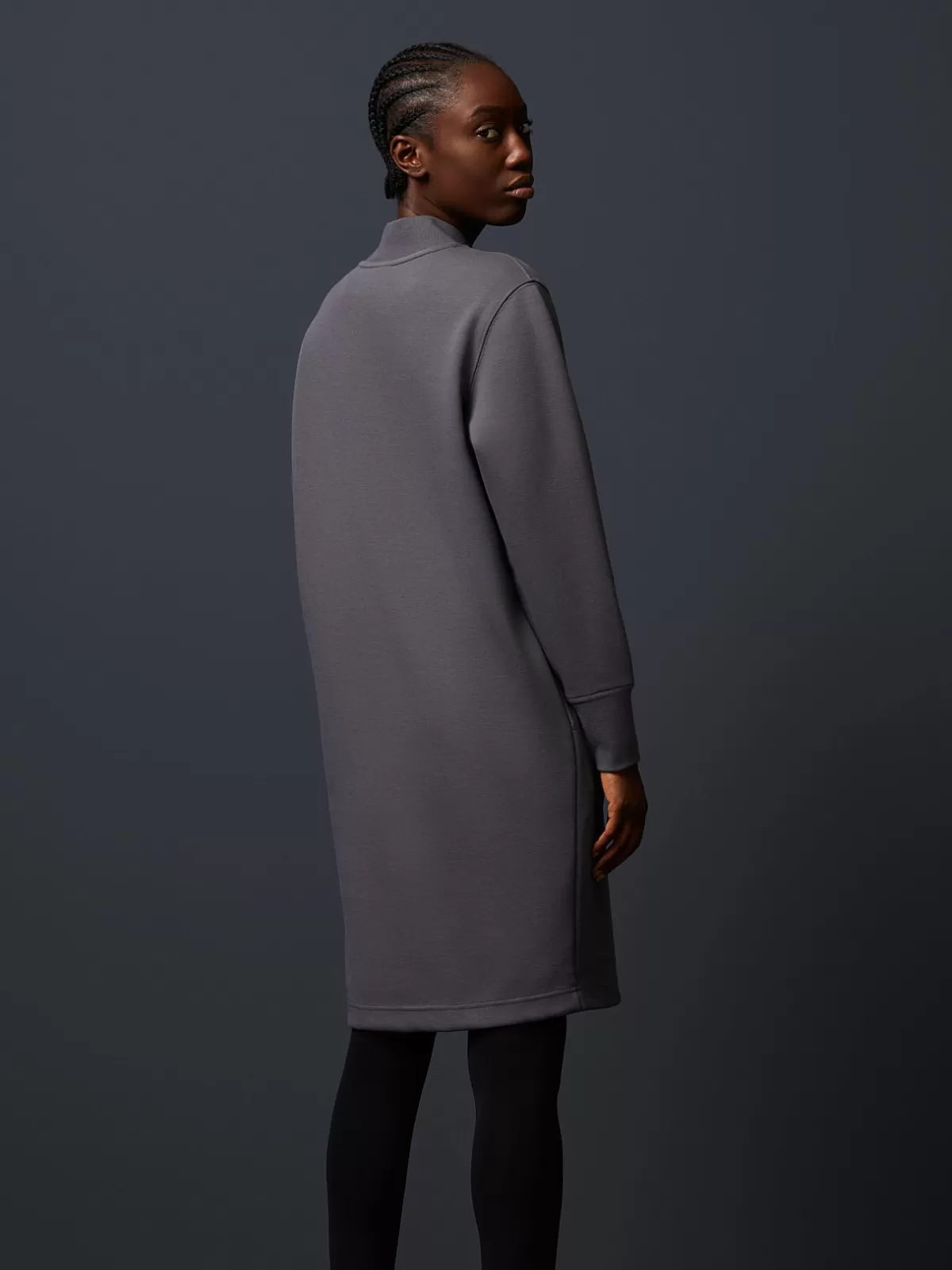 Sale AlphaTauri Mockneck Sweater Dress Grey