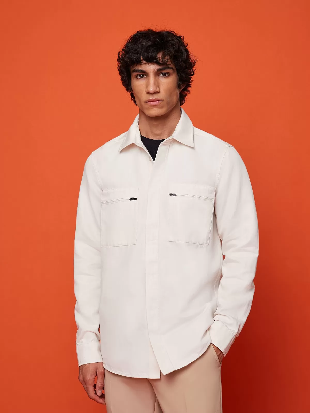 Cheap AlphaTauri Overshirt With Zip Pockets Off White