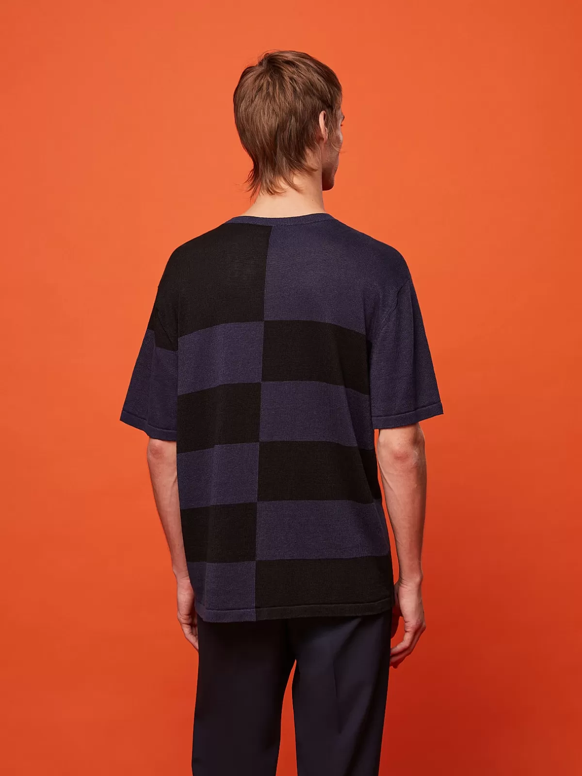 Clearance AlphaTauri Oversized Knit T-Shirt Black / Navy