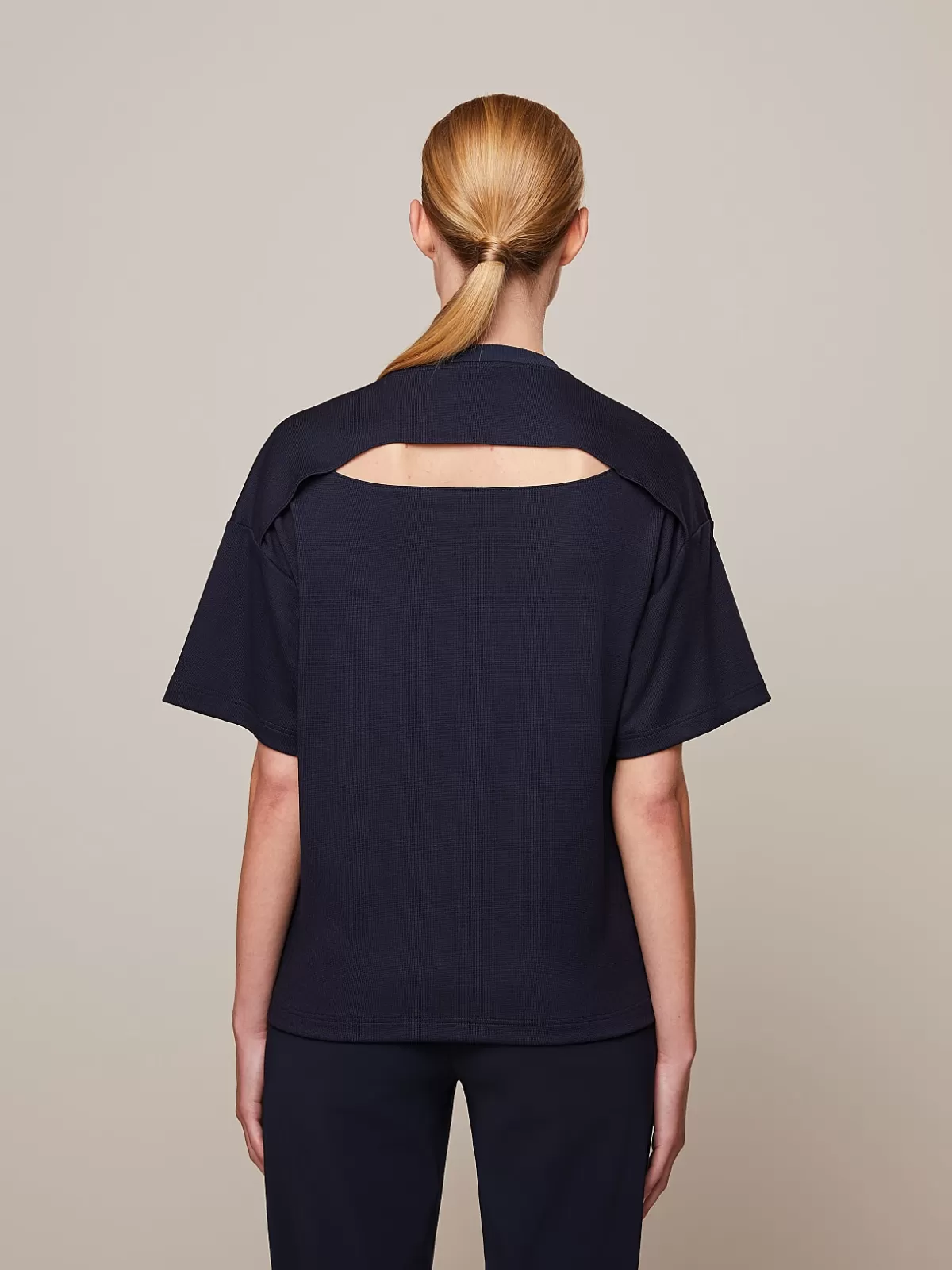 Clearance AlphaTauri Oversized T-Shirt With Back Cut-Out Navy