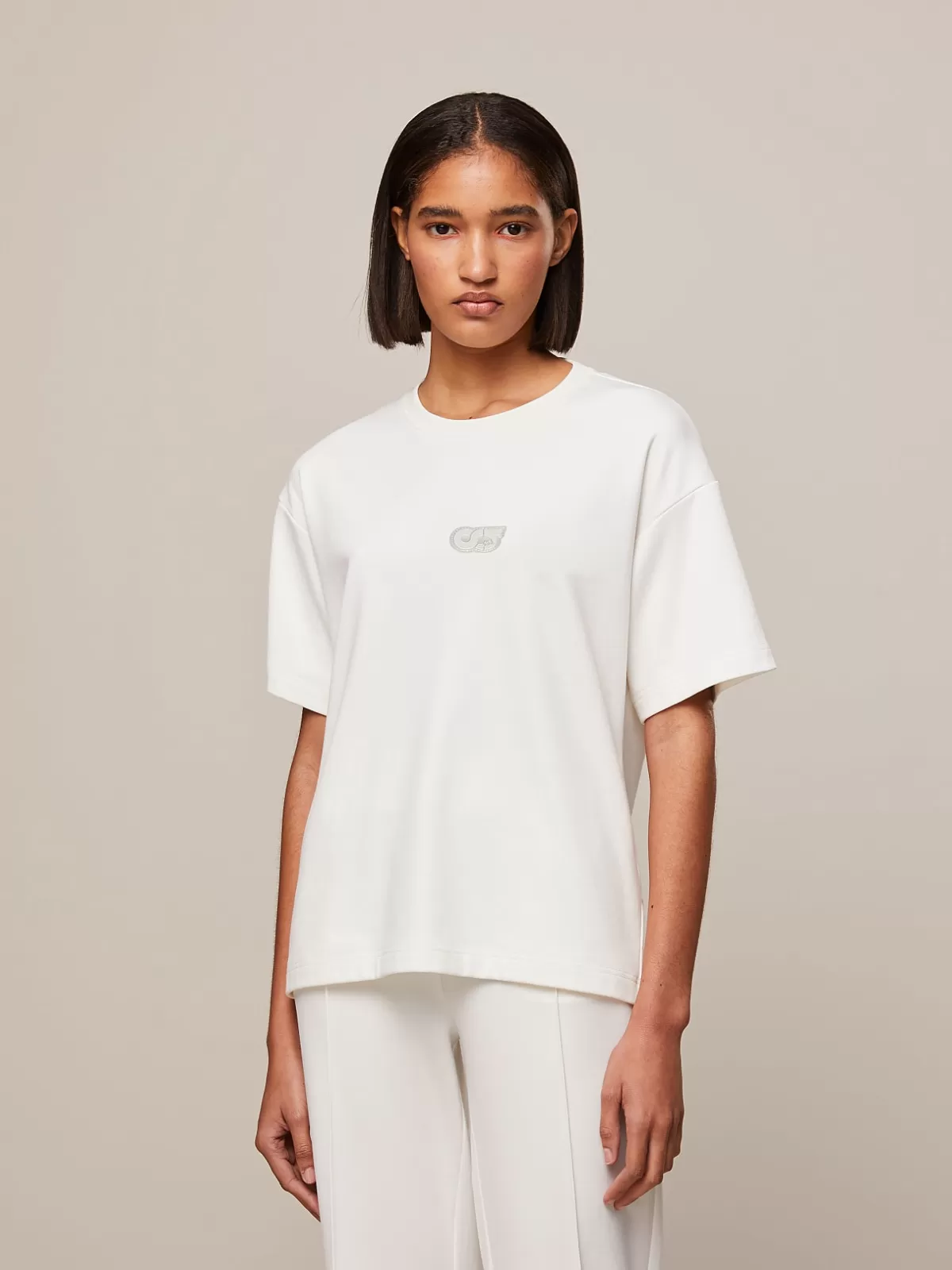 Cheap AlphaTauri Oversized T-Shirt With Back Cut-Out Ivory