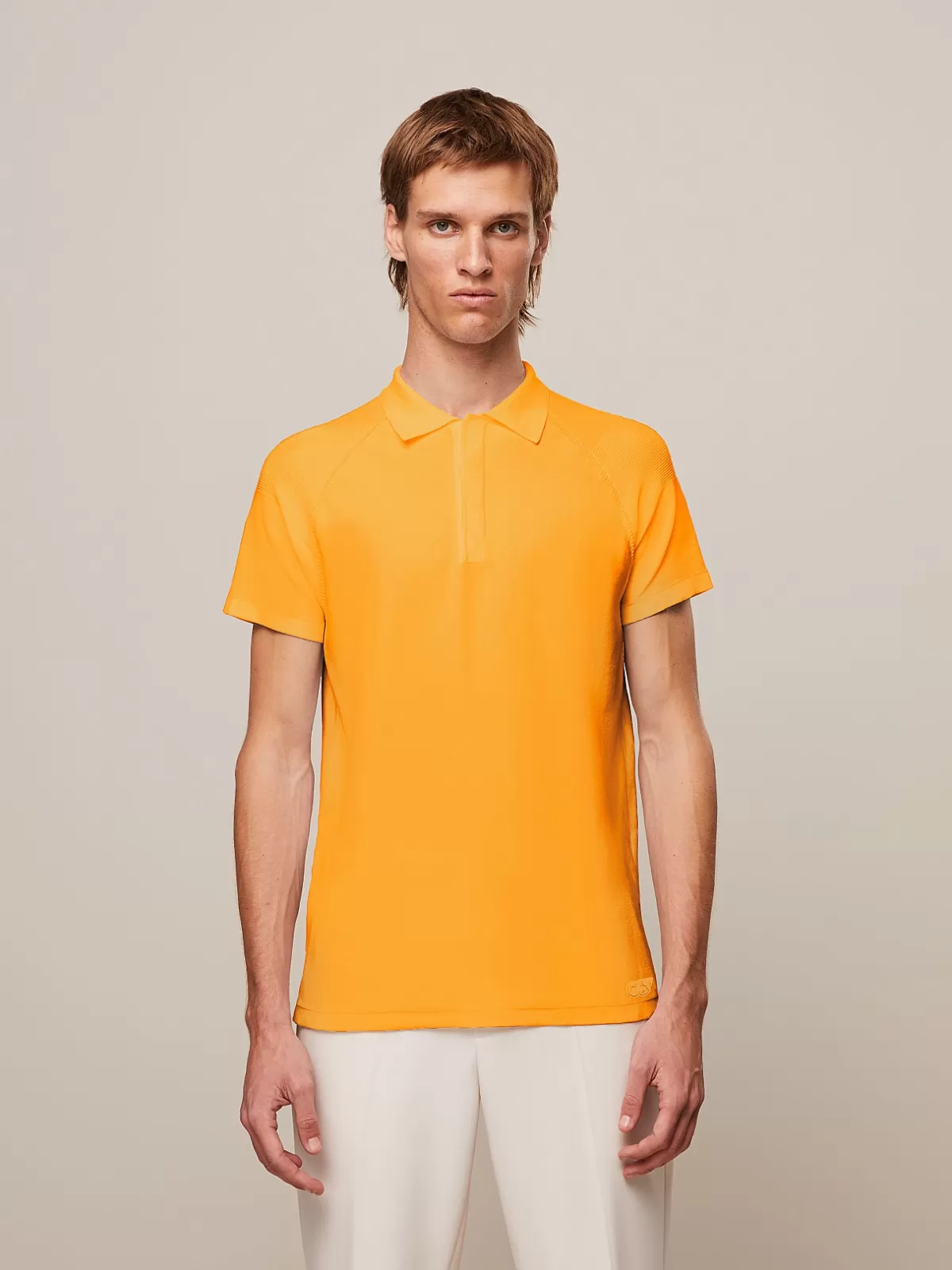 Shop AlphaTauri Performance Knit Polo-Shirt Warm Yellow