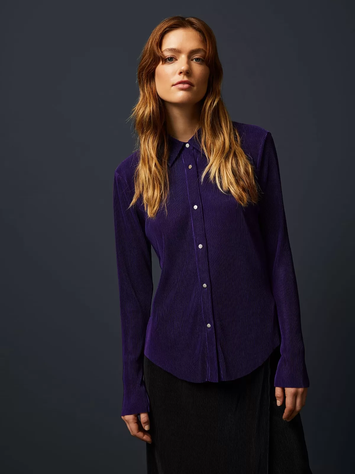 Online AlphaTauri Plisse Shirt Blouse Purple