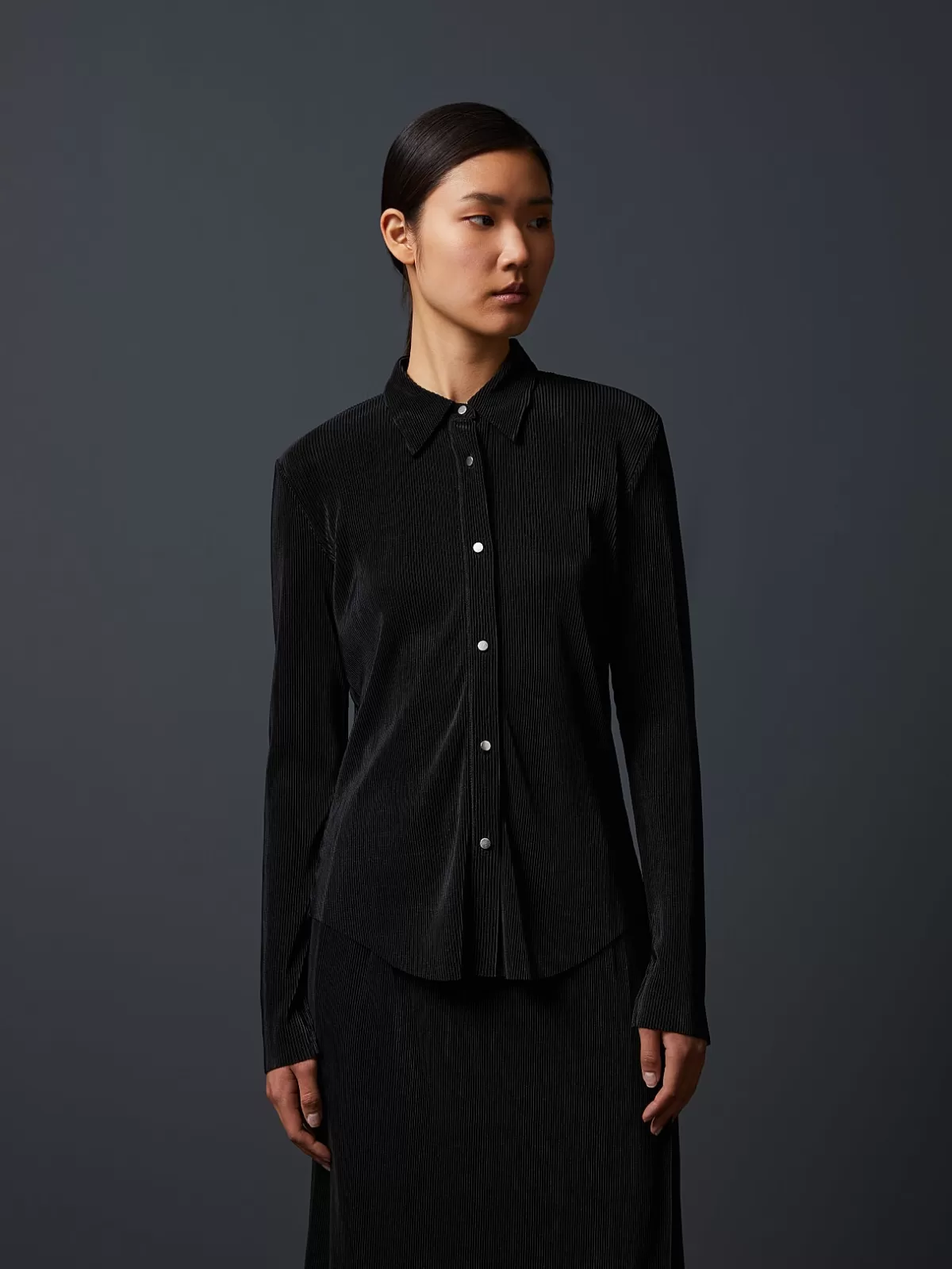 Shop AlphaTauri Plisse Shirt Blouse Black