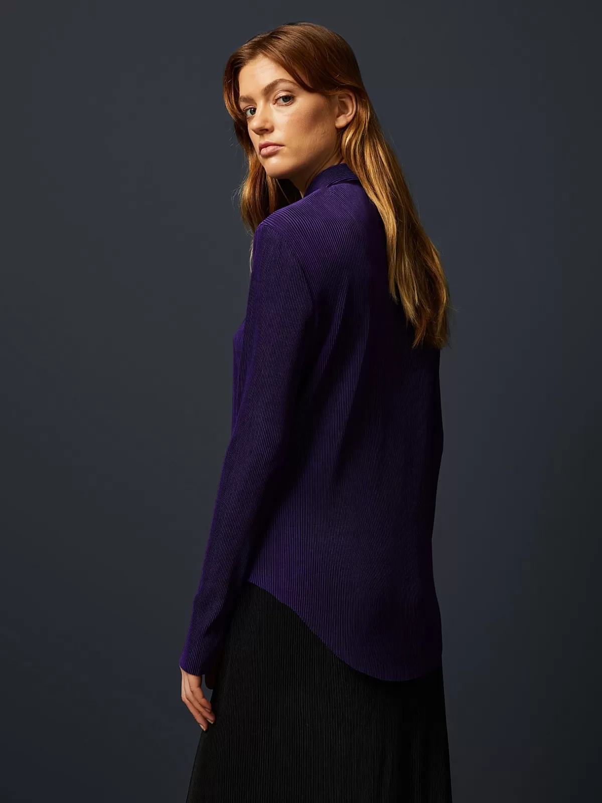 Online AlphaTauri Plisse Shirt Blouse Purple