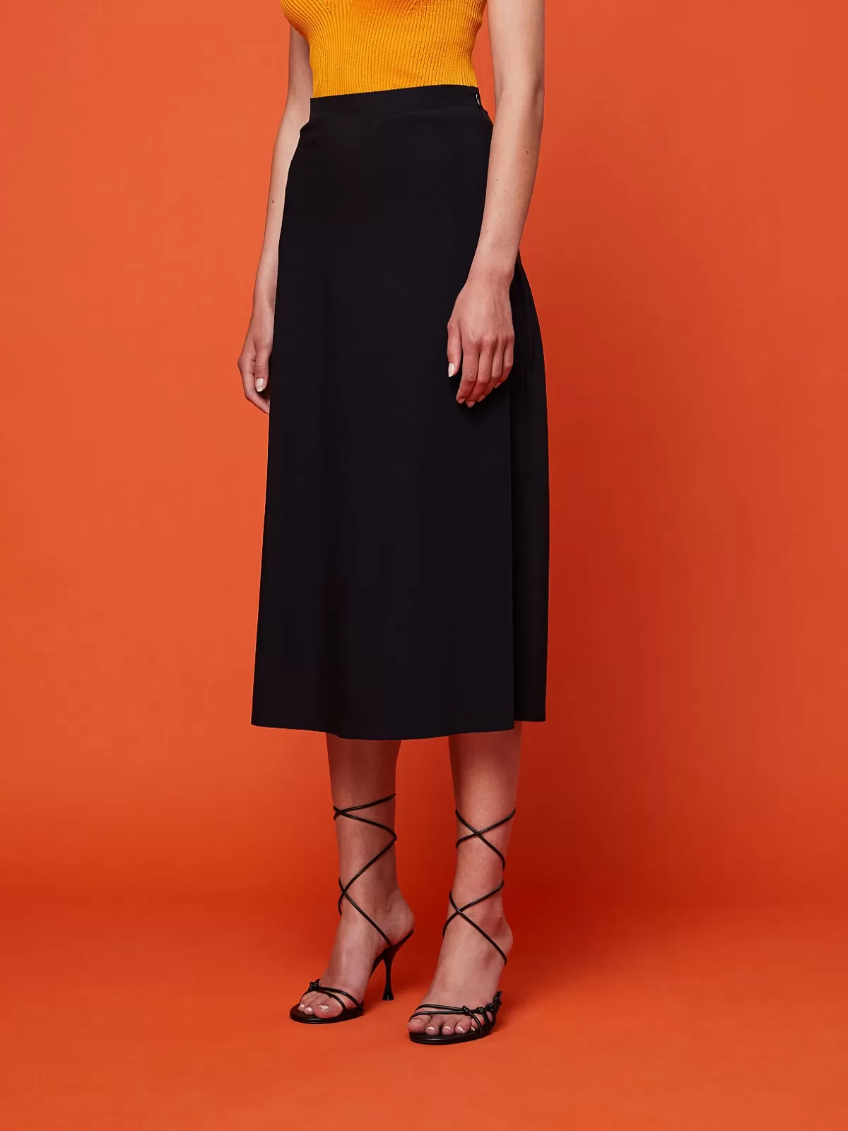 Shop AlphaTauri Power Stretch Jersey Midi Skirt Black