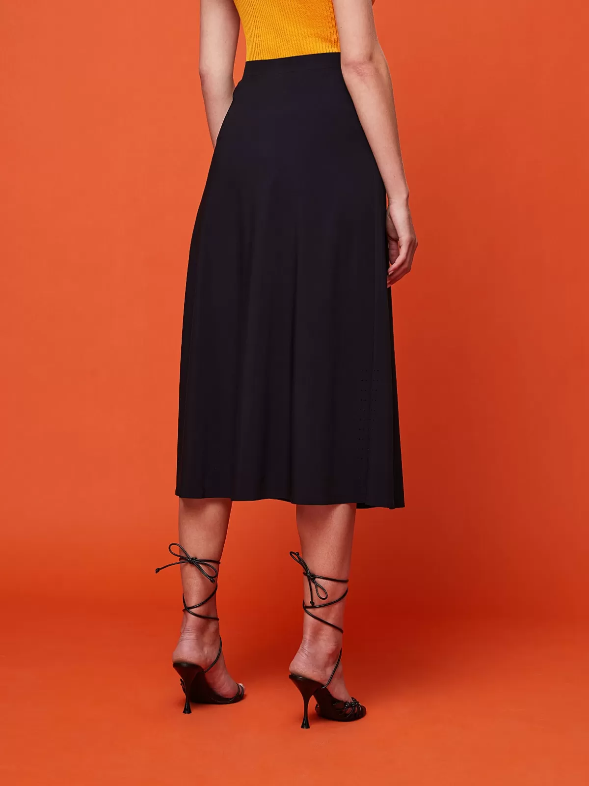 Shop AlphaTauri Power Stretch Jersey Midi Skirt Black