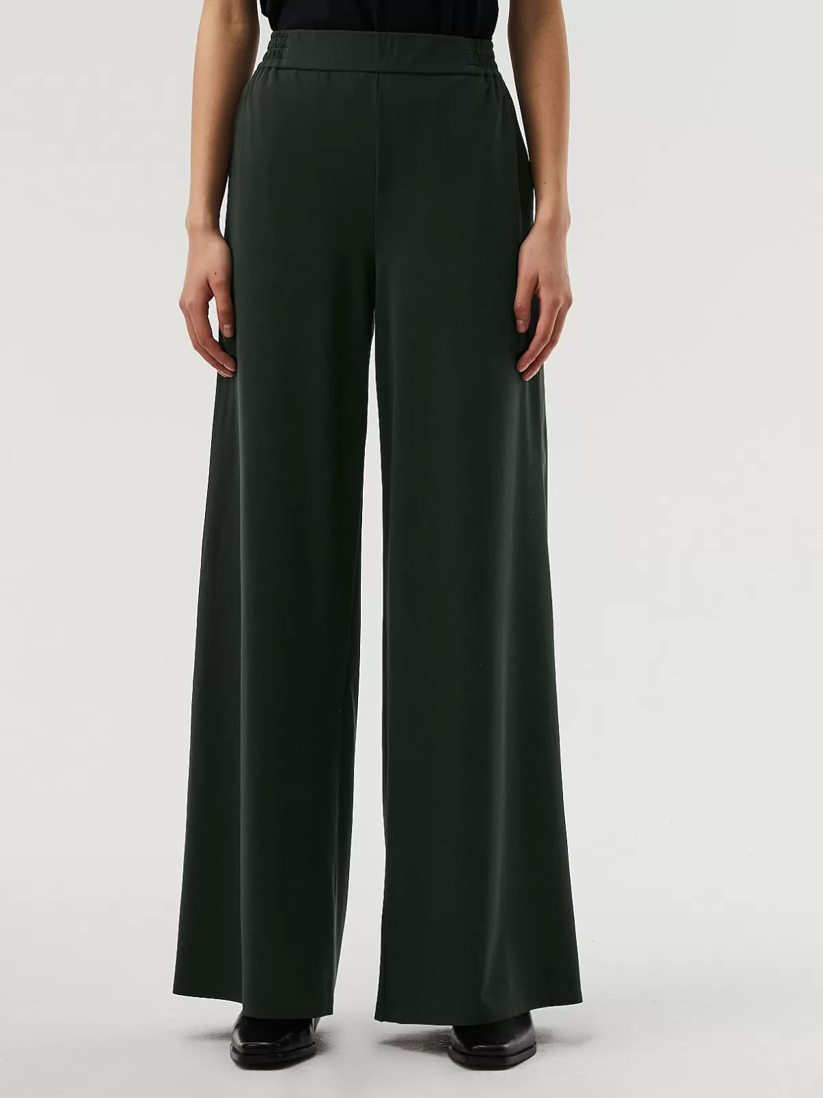 Hot AlphaTauri Power Stretch Jersey Wide Leg Pants Dark Green