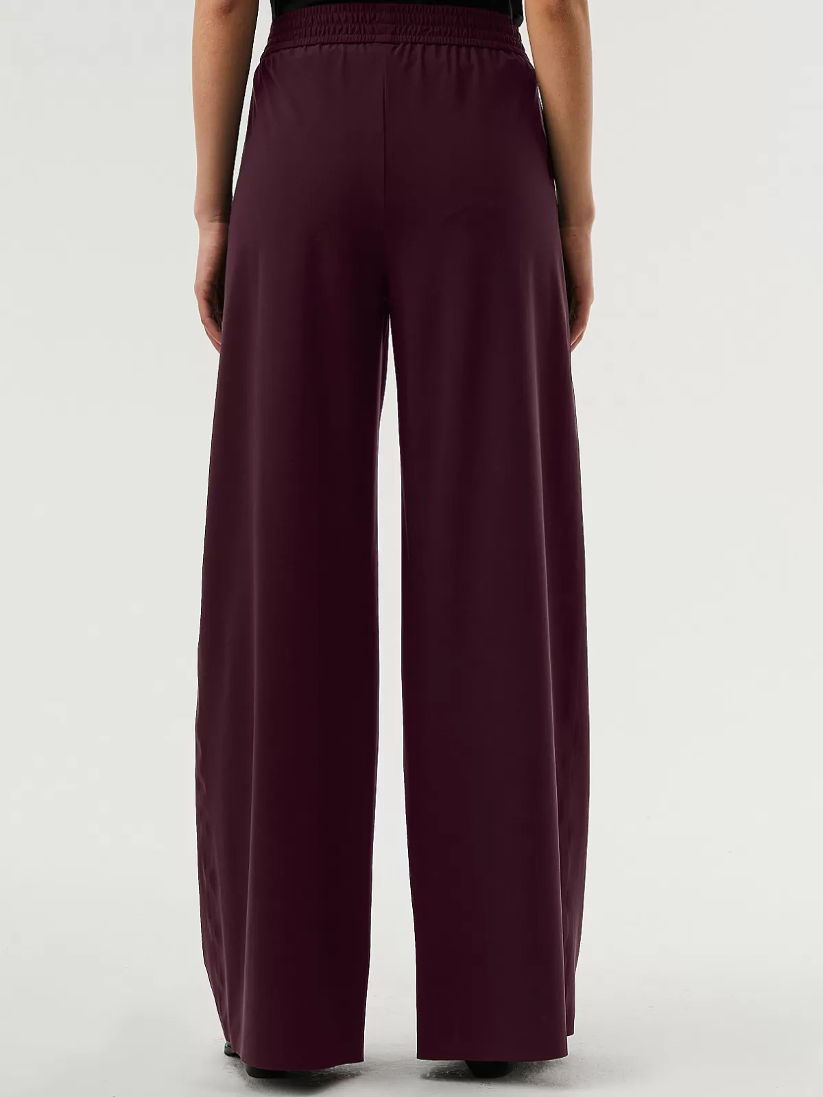 Shop AlphaTauri Power Stretch Jersey Wide Leg Pants Plum