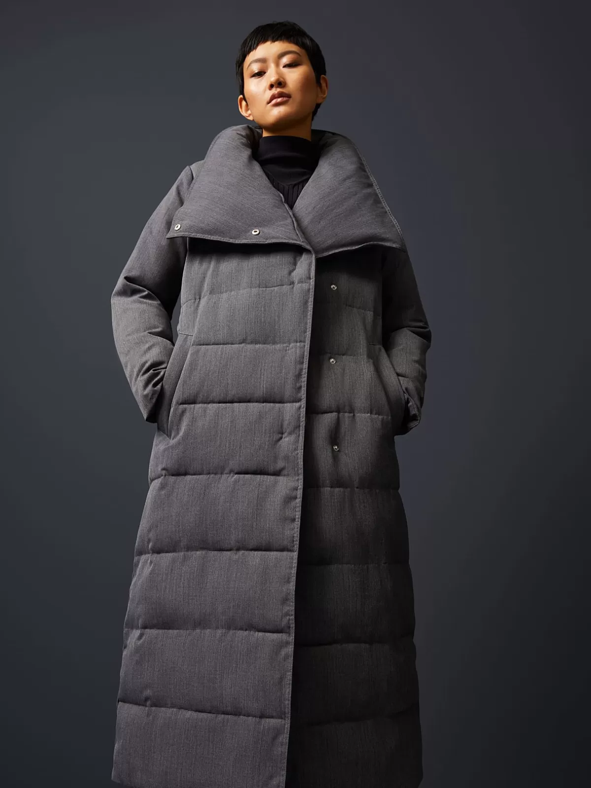 New AlphaTauri Primaloft® Maxi Puffer Coat Grey