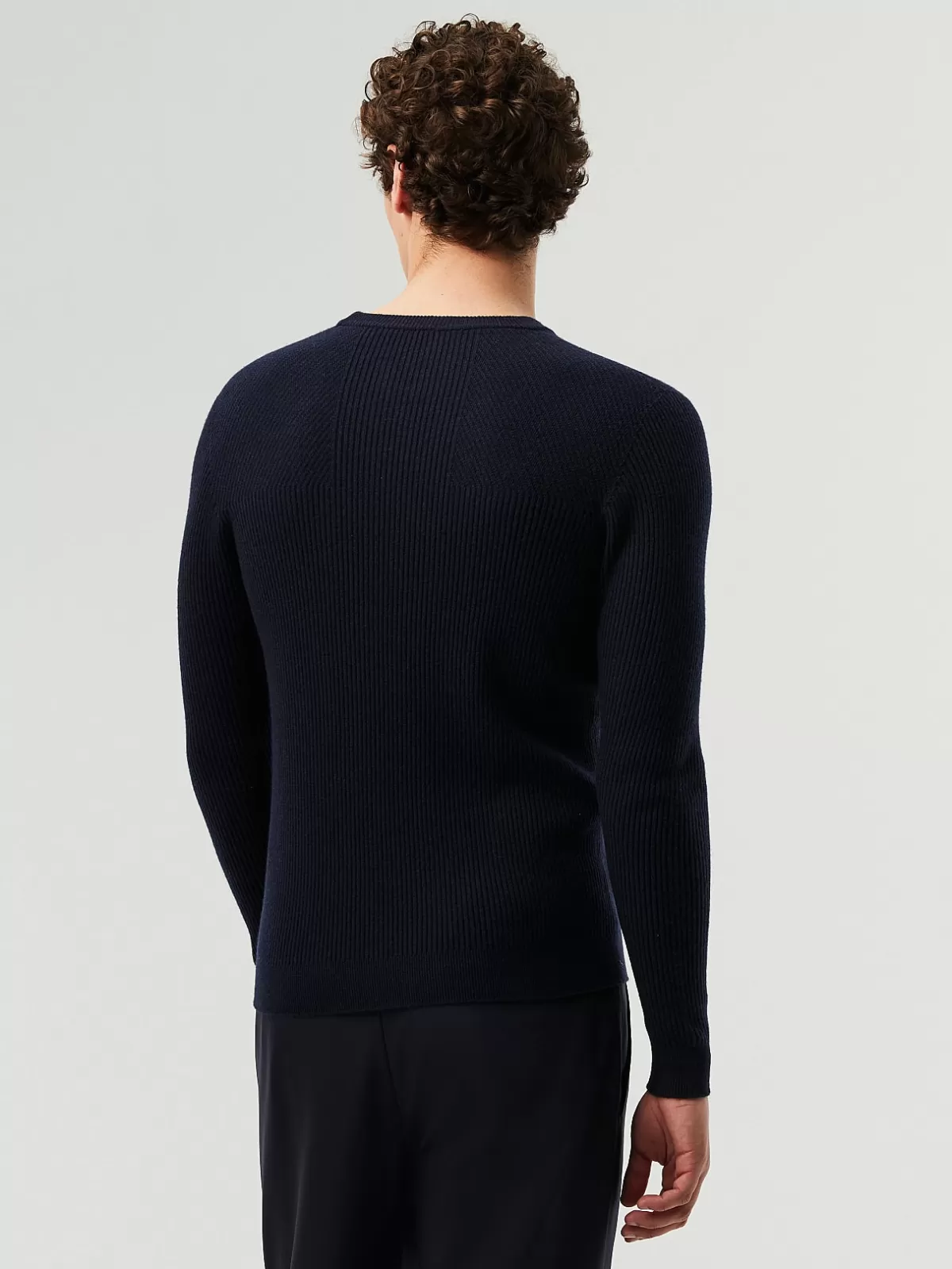 Clearance AlphaTauri Seamless 3D Knit Cashmere-Blend Crewneck Sweater Navy