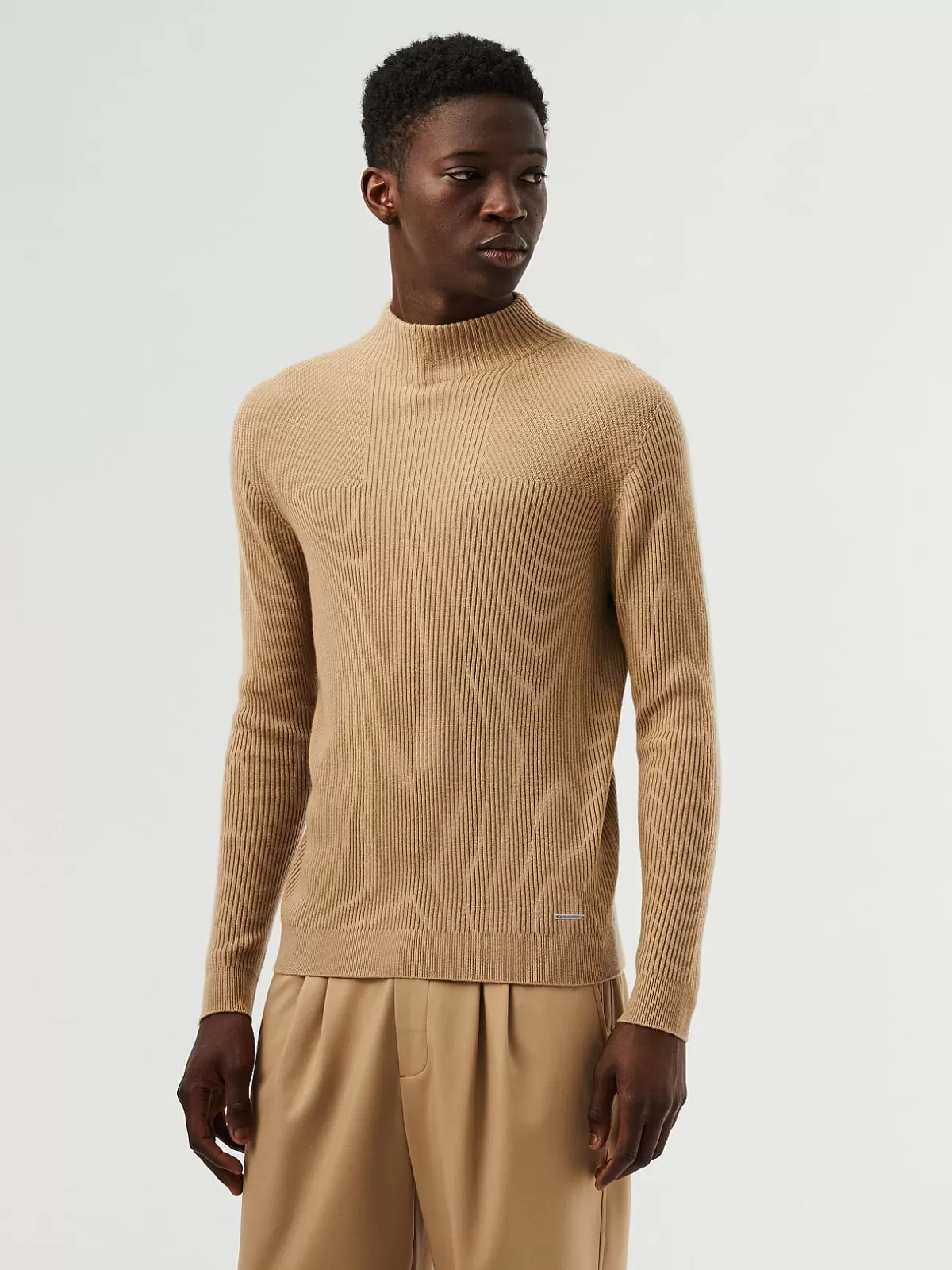 Online AlphaTauri Seamless 3D Knit Cashmere-Blend Turtleneck Sweater Brown / Beige