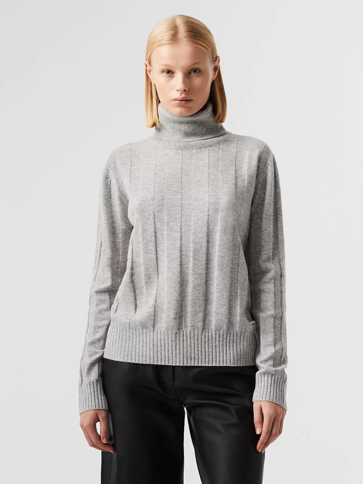 Discount AlphaTauri Seamless 3D Knit Cashmere-Blend Turtleneck Sweater Grey / Melange