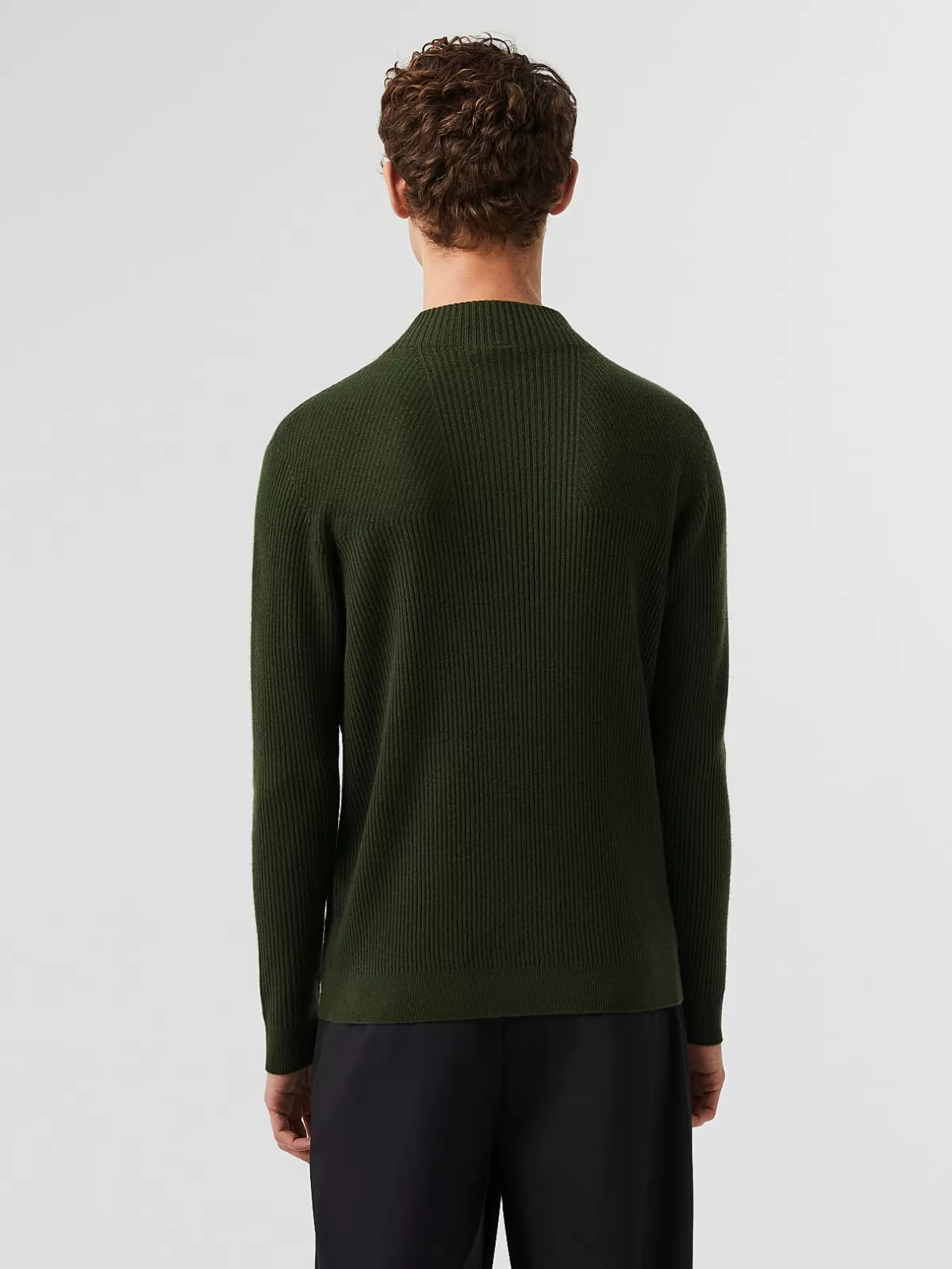 New AlphaTauri Seamless 3D Knit Cashmere-Blend Turtleneck Sweater Dark Green