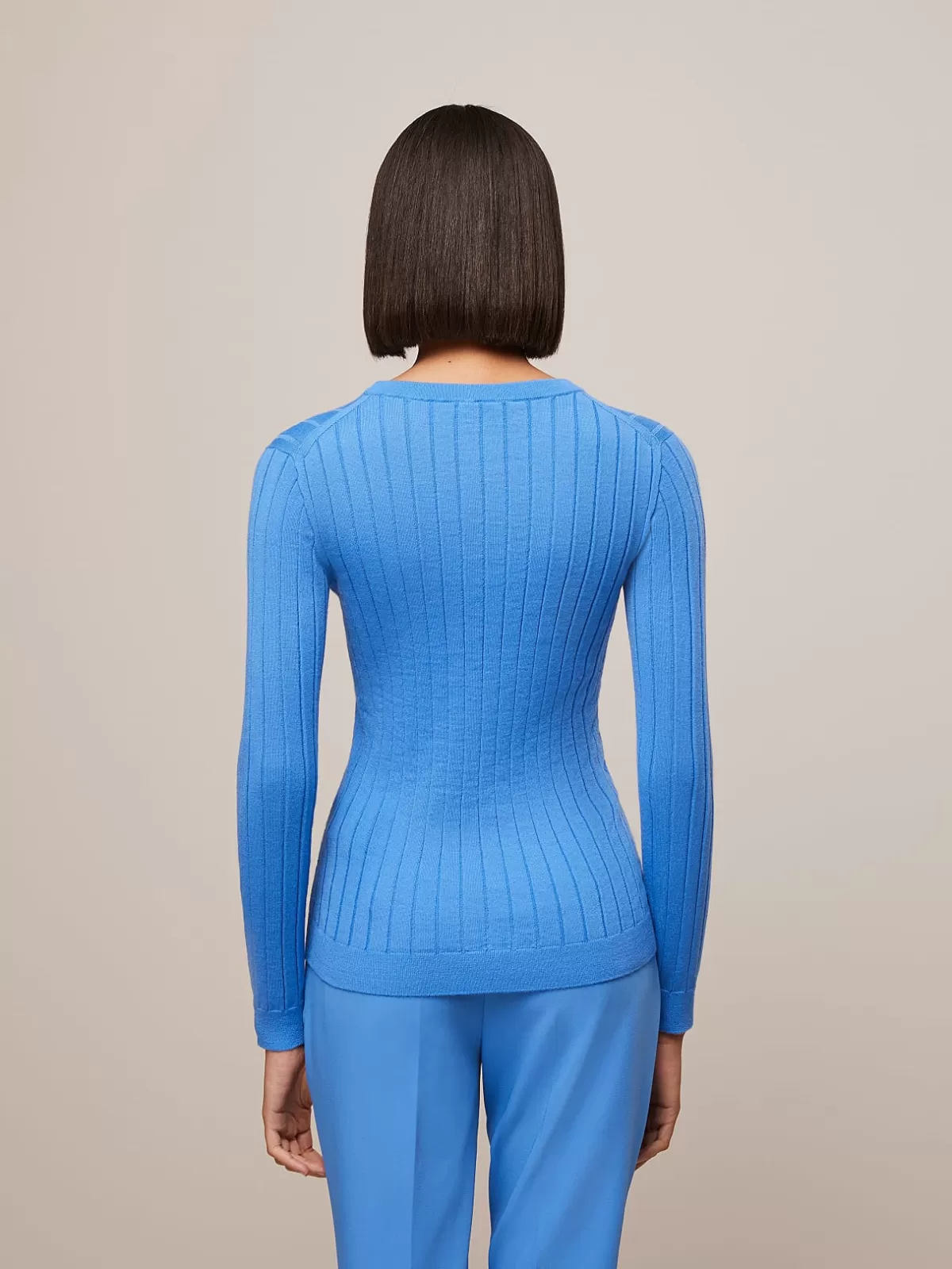 Clearance AlphaTauri Seamless 3D Knit Cashmere-Coolmax® Sweater Sky Blue