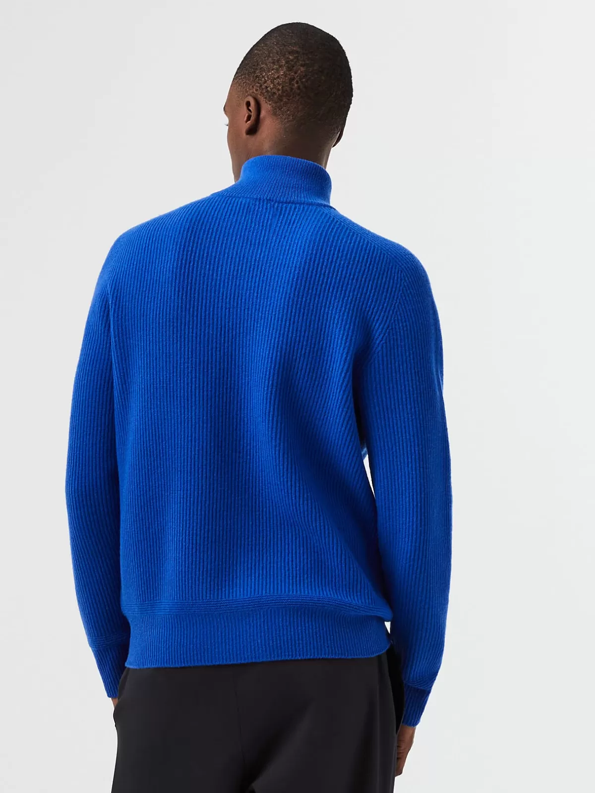 Best AlphaTauri Seamless 3D Knit Merino Wool Half-Zip Sweater Classic Blue