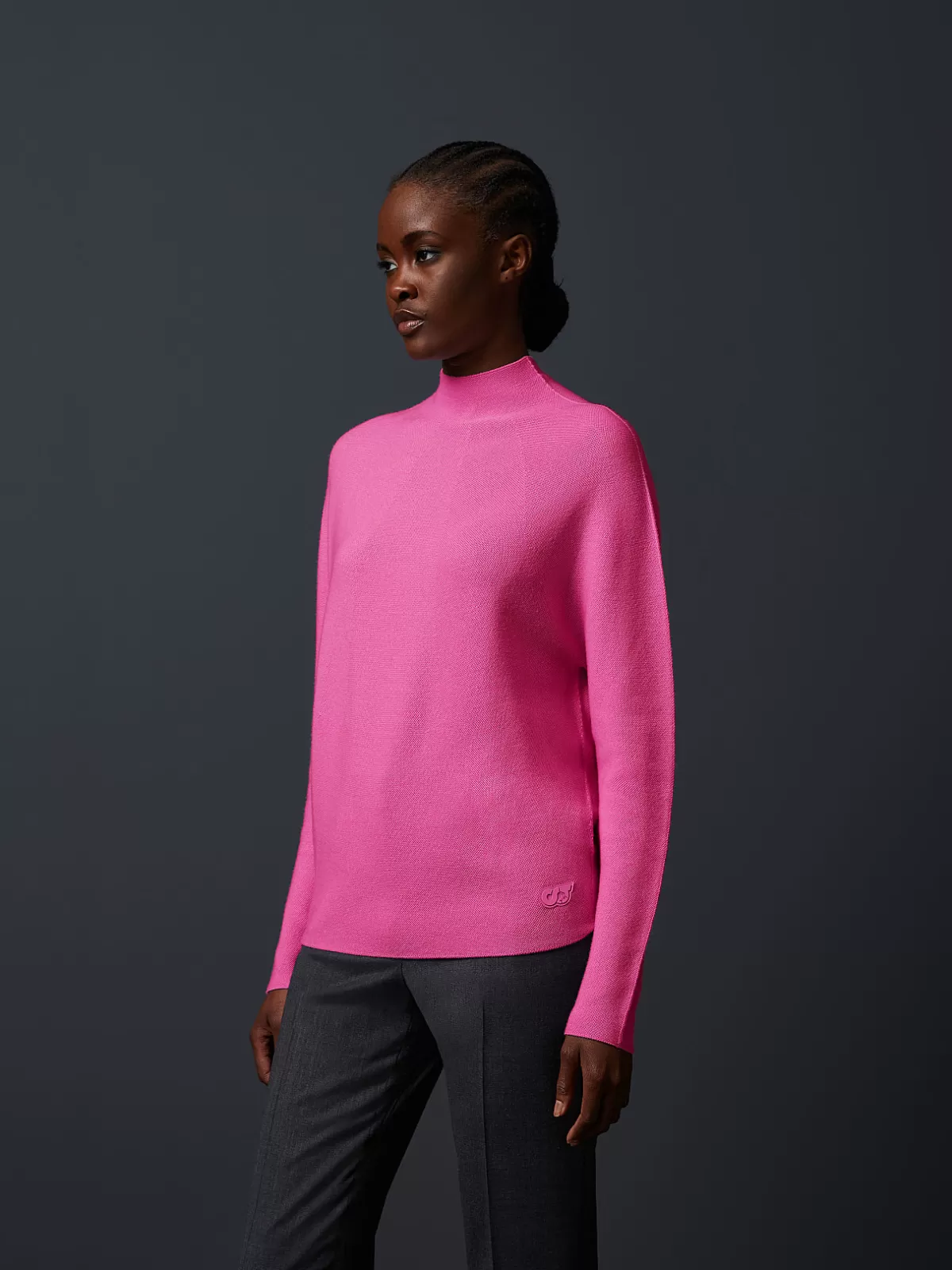 Shop AlphaTauri Seamless 3D Knit Mockneck Sweater Pink