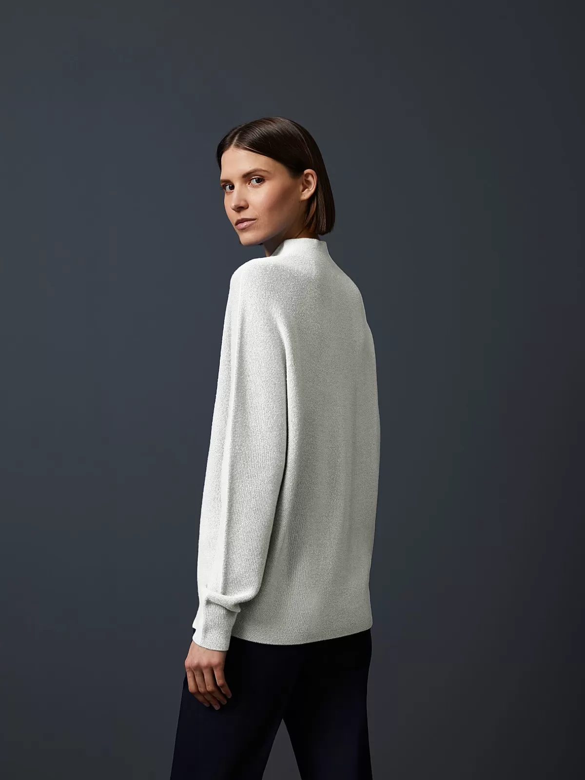 New AlphaTauri Seamless 3D Knit Mockneck Sweater Off White